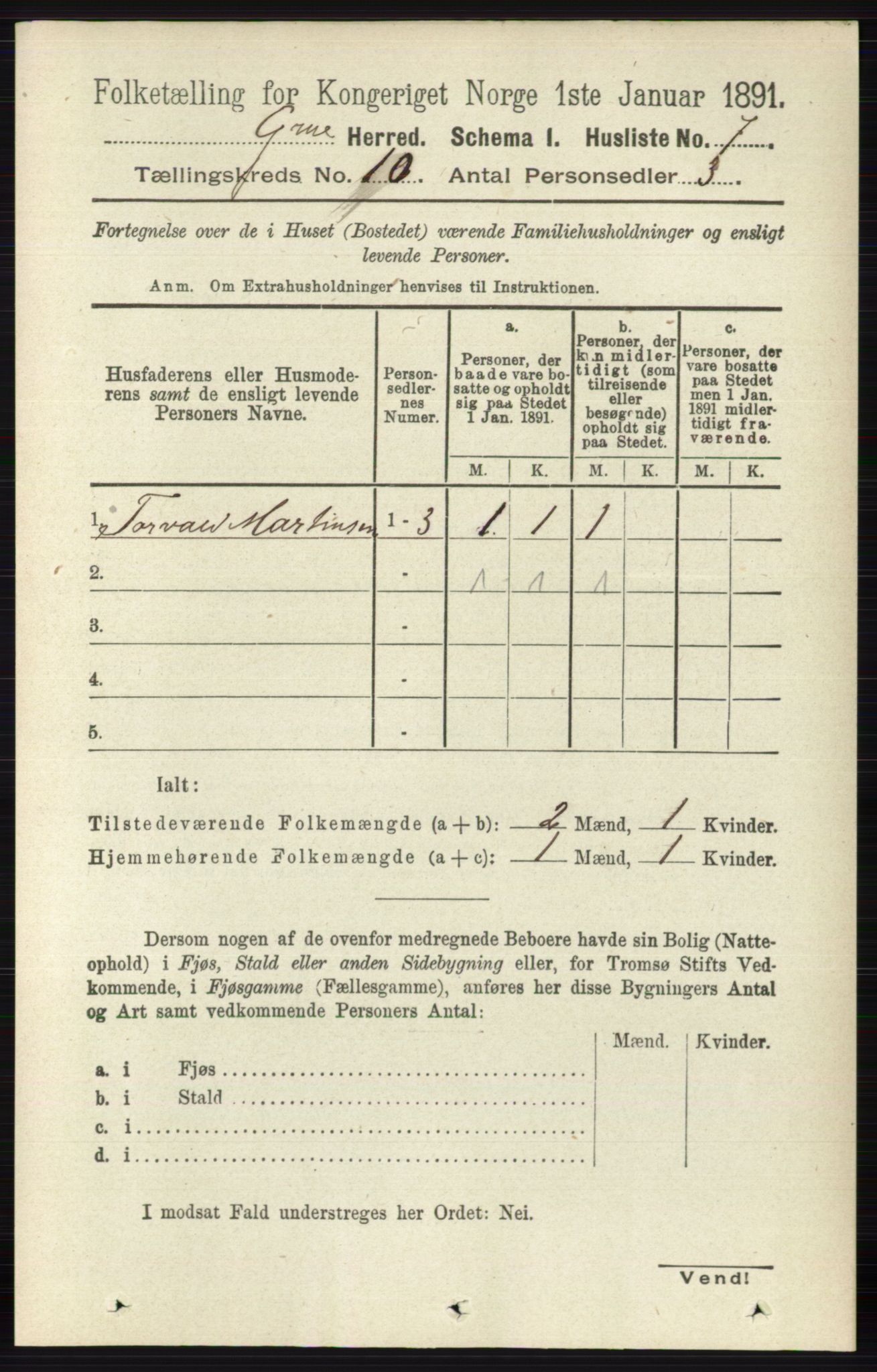 RA, Folketelling 1891 for 0423 Grue herred, 1891, s. 5298