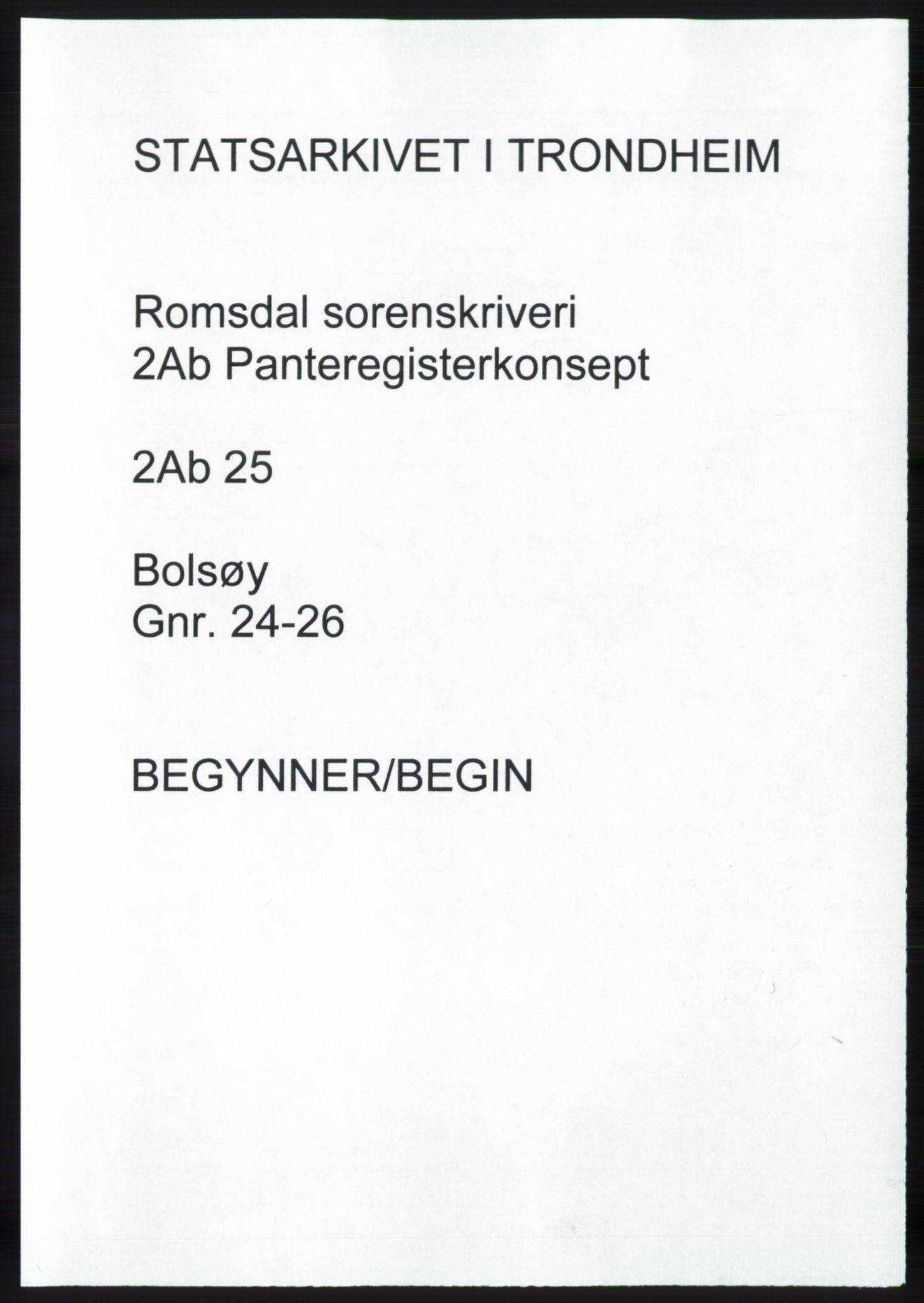Romsdal sorenskriveri, SAT/A-4149/1/2/2Ab/L0025: Panteregister nr. 25