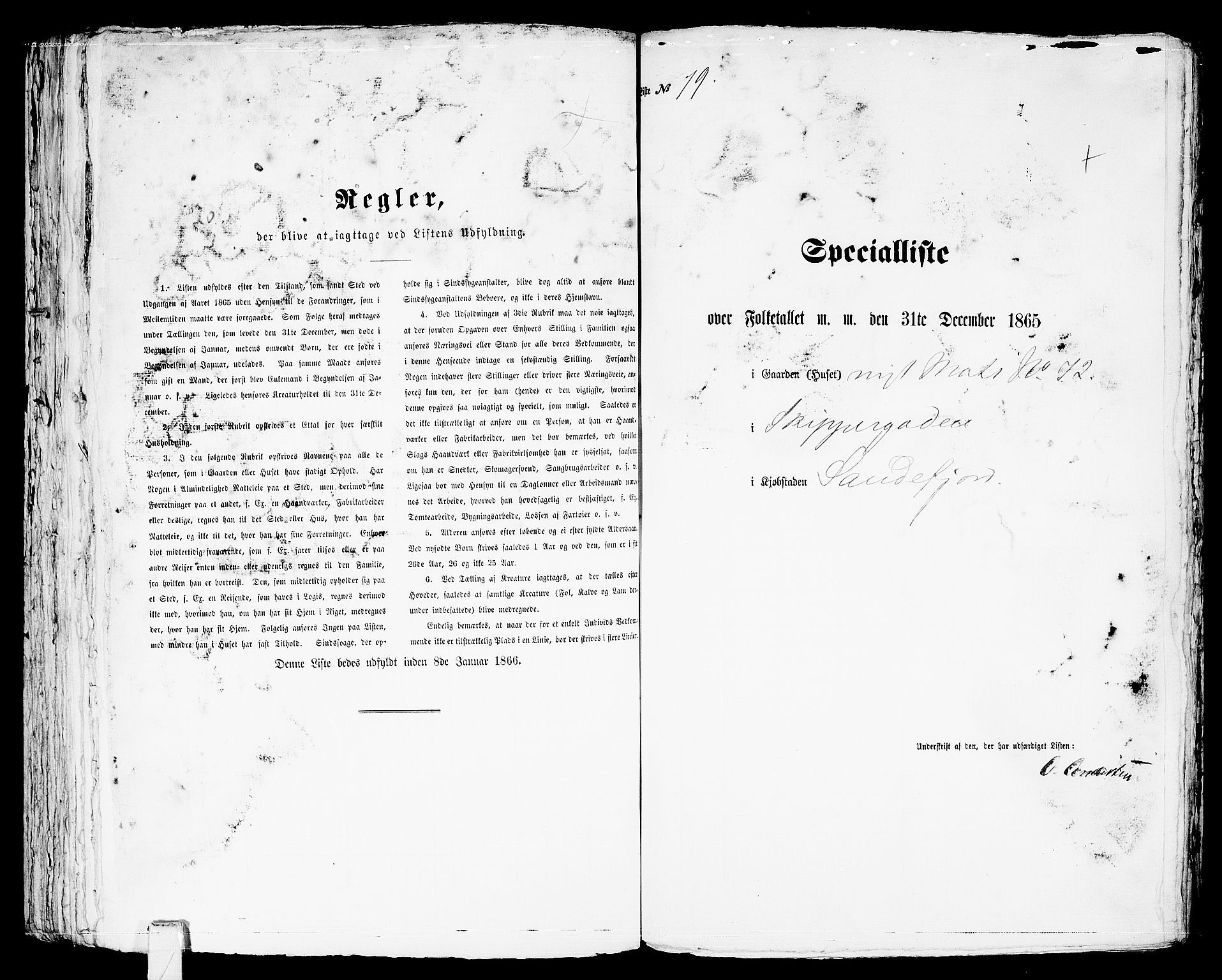 RA, Folketelling 1865 for 0706B Sandeherred prestegjeld, Sandefjord kjøpstad, 1865, s. 165