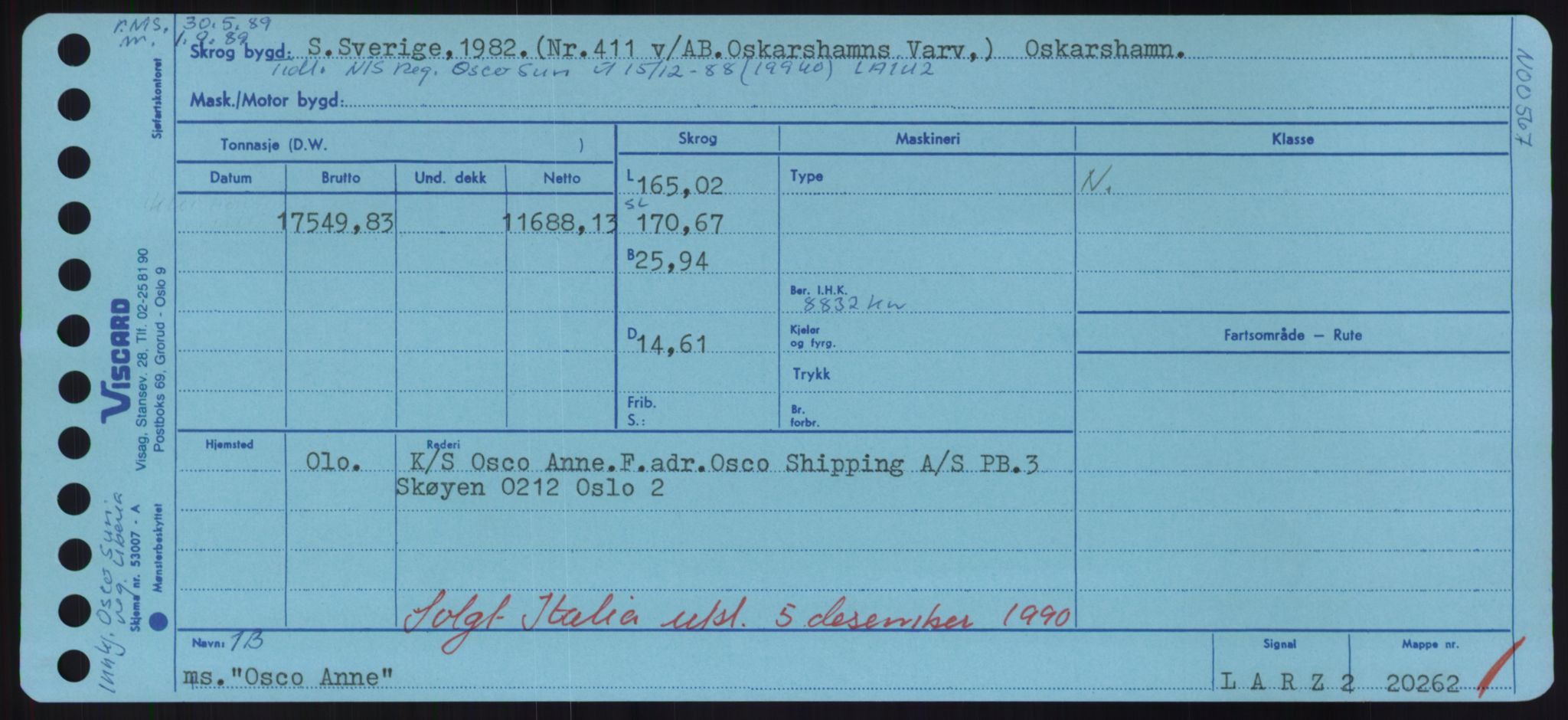 Sjøfartsdirektoratet med forløpere, Skipsmålingen, AV/RA-S-1627/H/Hd/L0028: Fartøy, O, s. 393