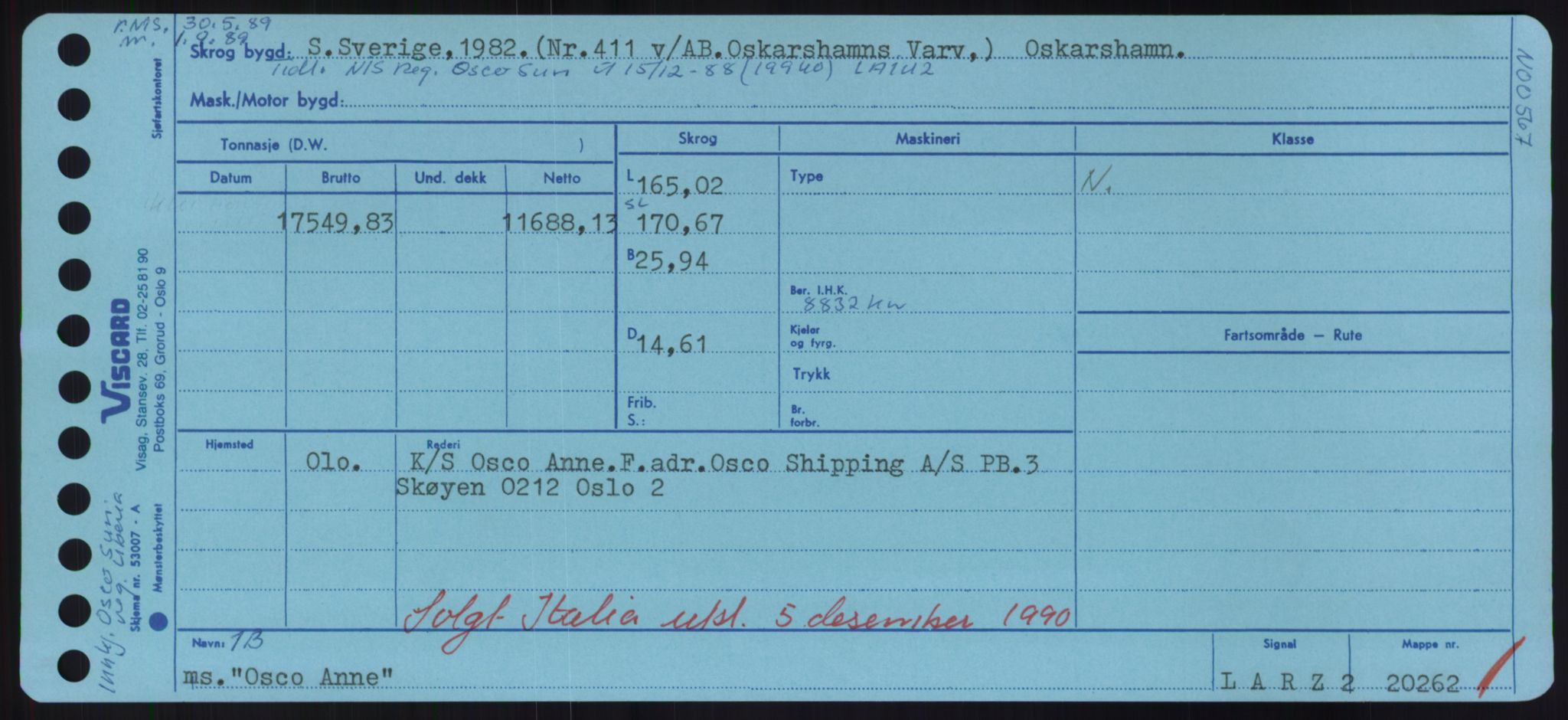 Sjøfartsdirektoratet med forløpere, Skipsmålingen, RA/S-1627/H/Hd/L0028: Fartøy, O, s. 393