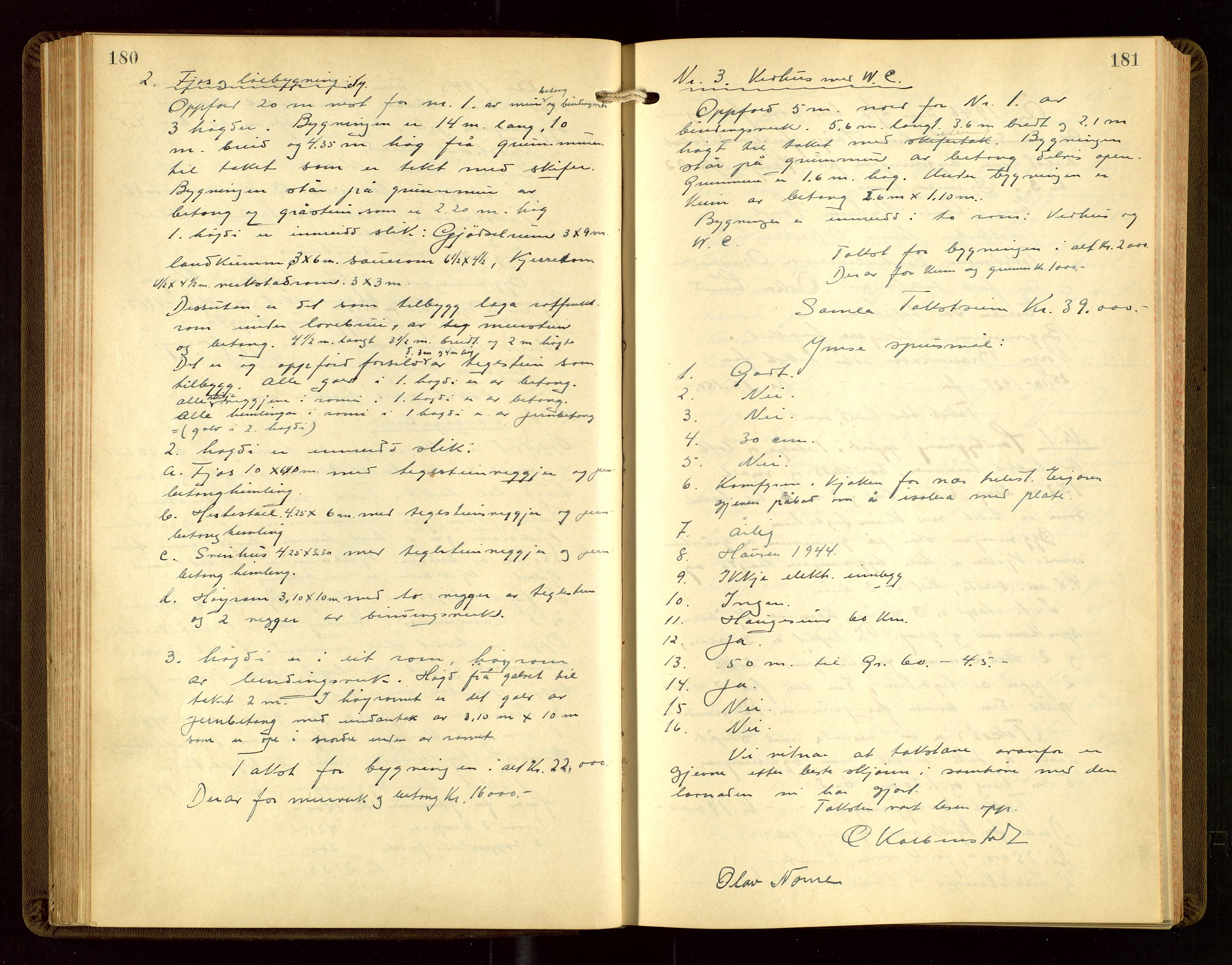 Nedstrand lensmannskontor, AV/SAST-A-100236/Goa/L0002: "Brandtakstprotokoll for lensmannen i Nedstrand", 1922-1955, s. 180-181