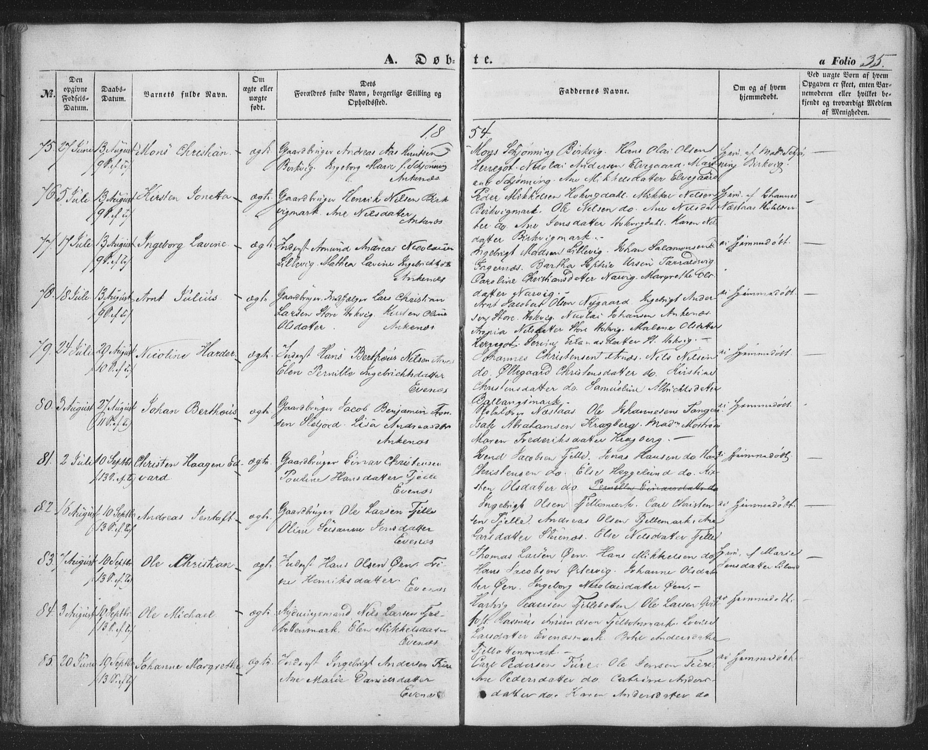 Ministerialprotokoller, klokkerbøker og fødselsregistre - Nordland, AV/SAT-A-1459/863/L0895: Ministerialbok nr. 863A07, 1851-1860, s. 35