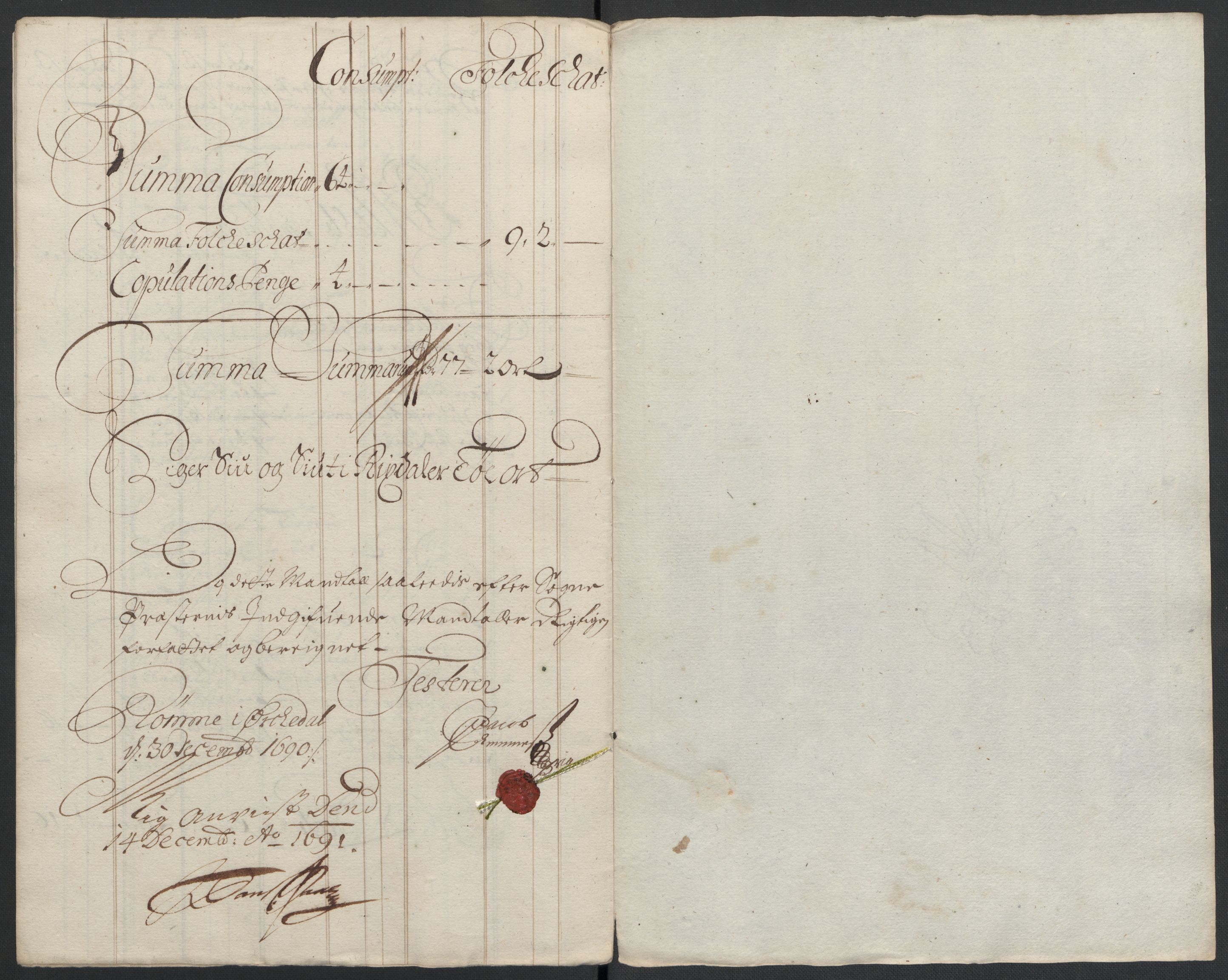 Rentekammeret inntil 1814, Reviderte regnskaper, Fogderegnskap, AV/RA-EA-4092/R58/L3936: Fogderegnskap Orkdal, 1689-1690, s. 364