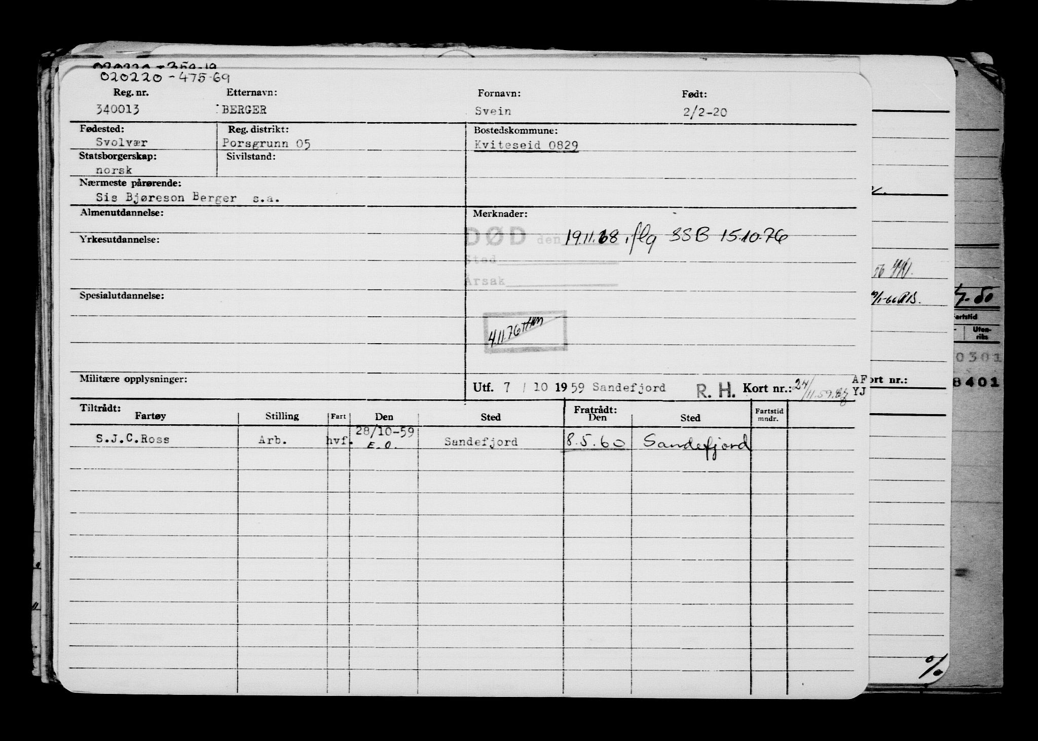 Direktoratet for sjømenn, AV/RA-S-3545/G/Gb/L0176: Hovedkort, 1920, s. 580