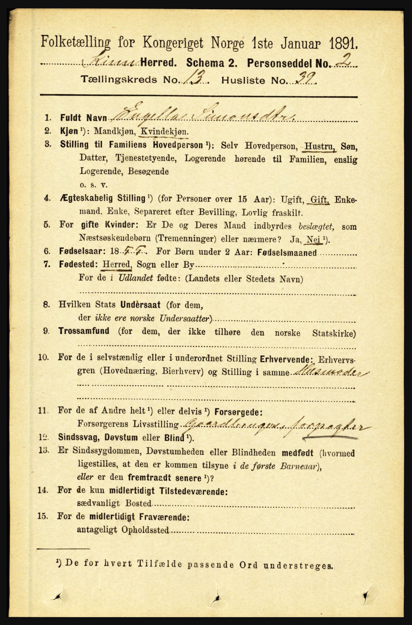 RA, Folketelling 1891 for 1437 Kinn herred, 1891, s. 5324