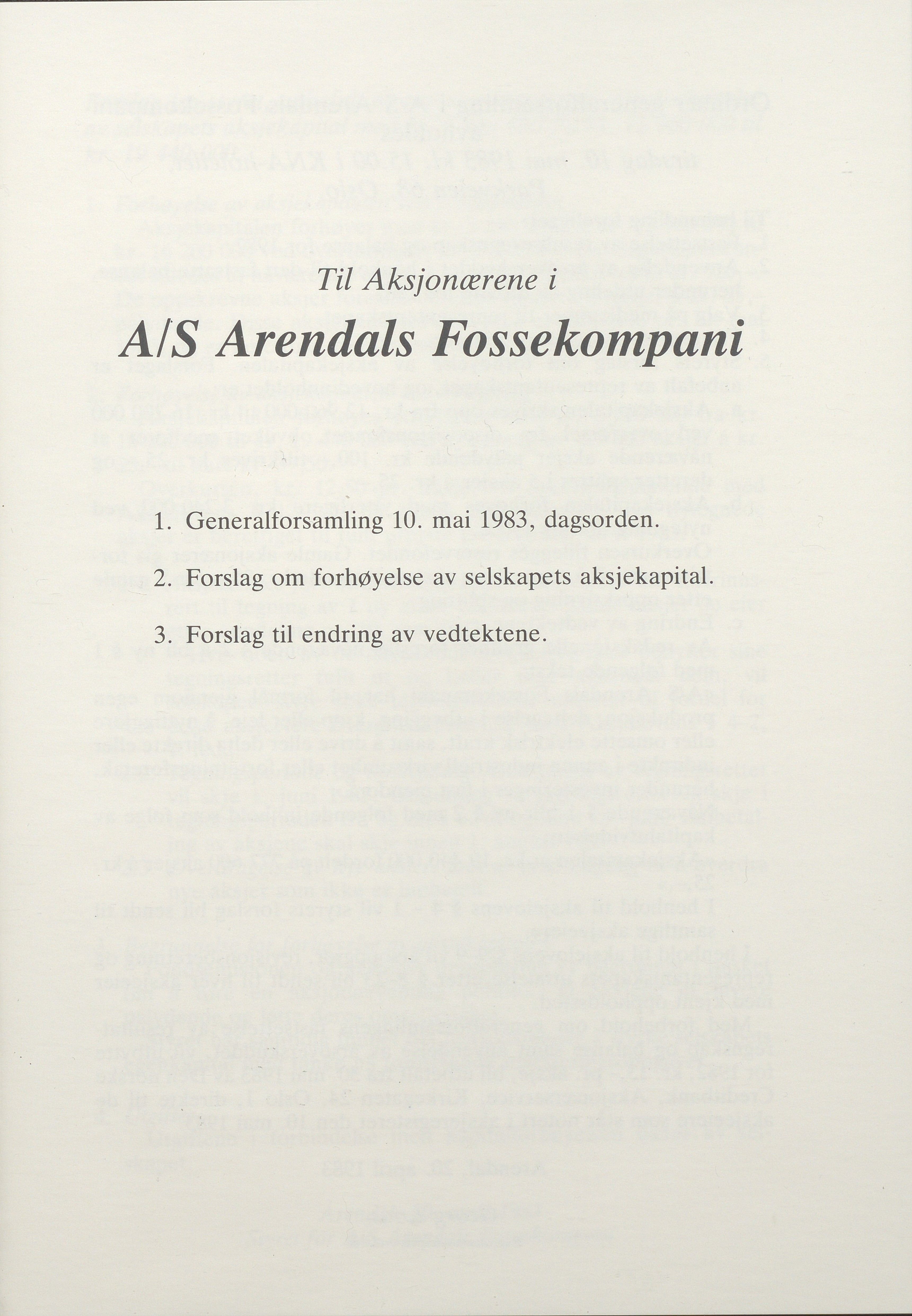 Arendals Fossekompani, AAKS/PA-2413/X/X01/L0001/0015: Beretninger, regnskap, balansekonto, gevinst- og tapskonto / Beretning og regnskap 1980 - 1987, 1980-1987, s. 47