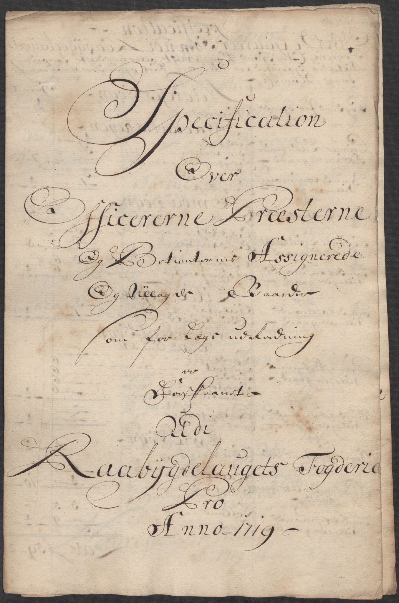 Rentekammeret inntil 1814, Reviderte regnskaper, Fogderegnskap, RA/EA-4092/R40/L2453: Fogderegnskap Råbyggelag, 1718-1719, s. 279