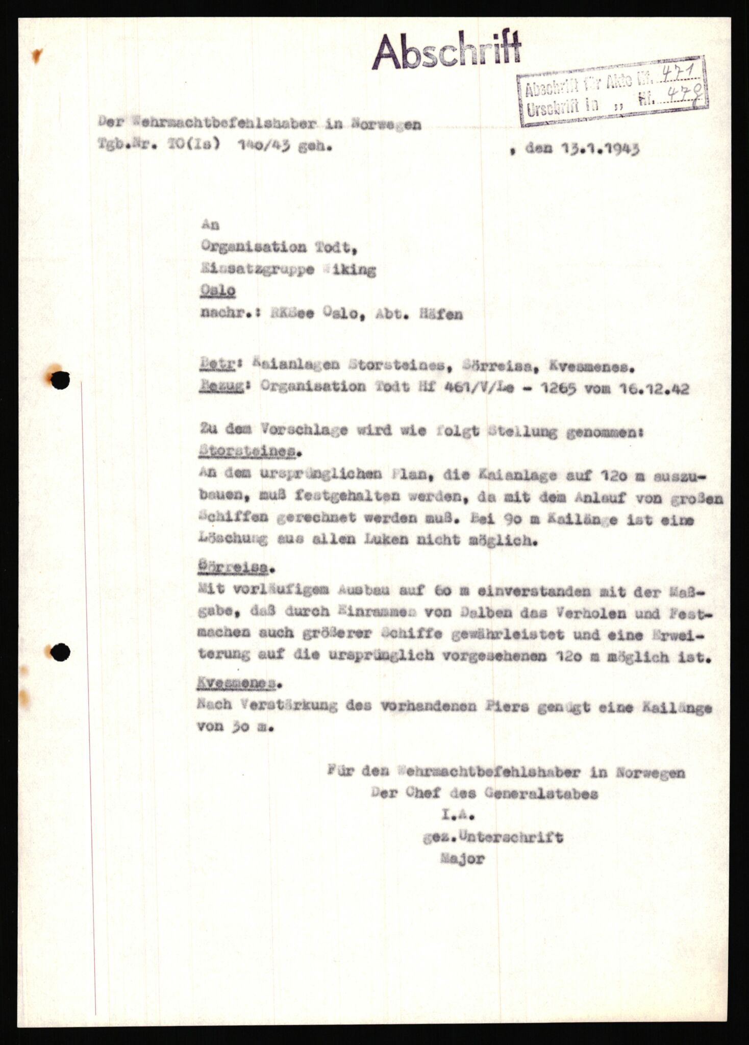 Tyske arkiver, Organisation Todt (OT), Einsatzgruppe Wiking, AV/RA-RAFA-2188/1/E/E6/E6a/L0008: 4. Oberbauleitung Narvik: Arkivkode 451-483, 1940-1945, s. 92