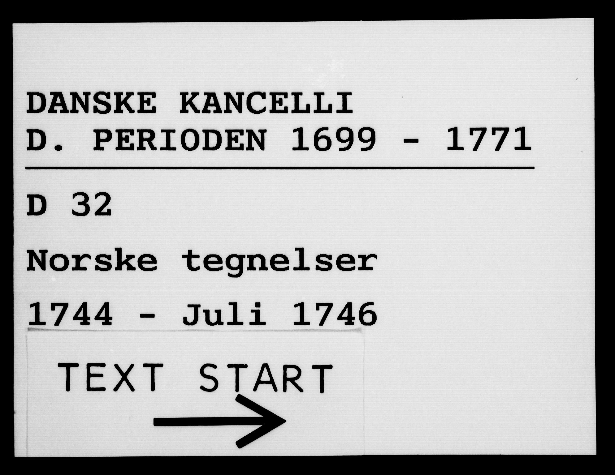 Danske Kanselli 1572-1799, RA/EA-3023/F/Fc/Fca/Fcab/L0030: Norske tegnelser, 1744-1746