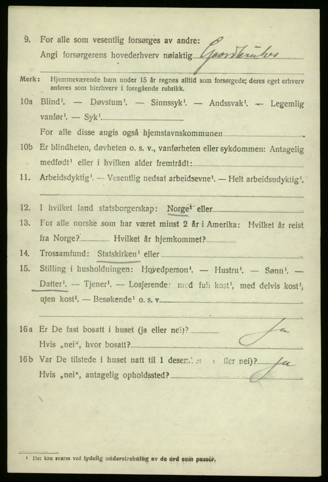 SAB, Folketelling 1920 for 1434 Vevring herred, 1920, s. 1309