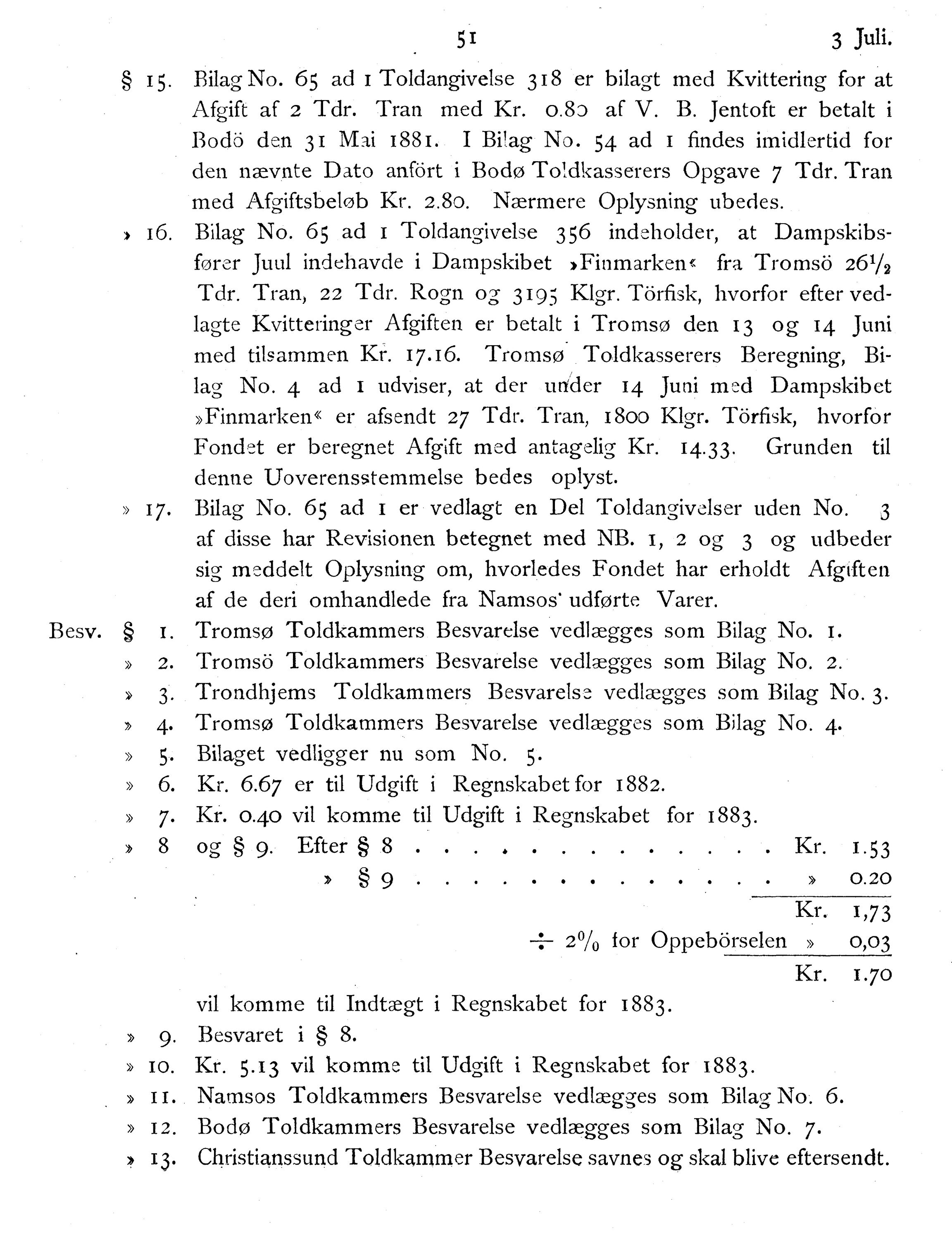 Nordland Fylkeskommune. Fylkestinget, AIN/NFK-17/176/A/Ac/L0014: Fylkestingsforhandlinger 1881-1885, 1881-1885