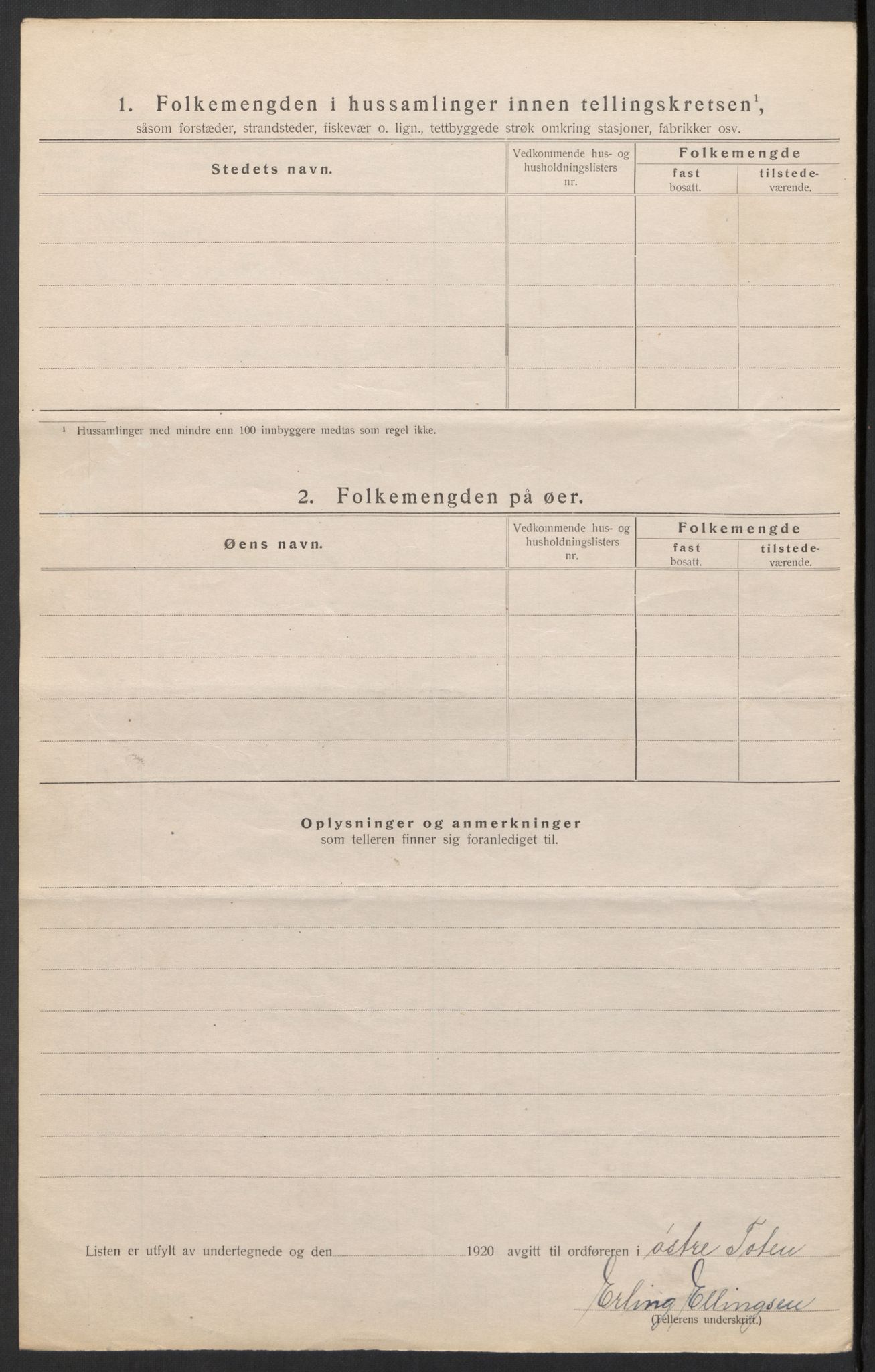 SAH, Folketelling 1920 for 0528 Østre Toten herred, 1920, s. 12