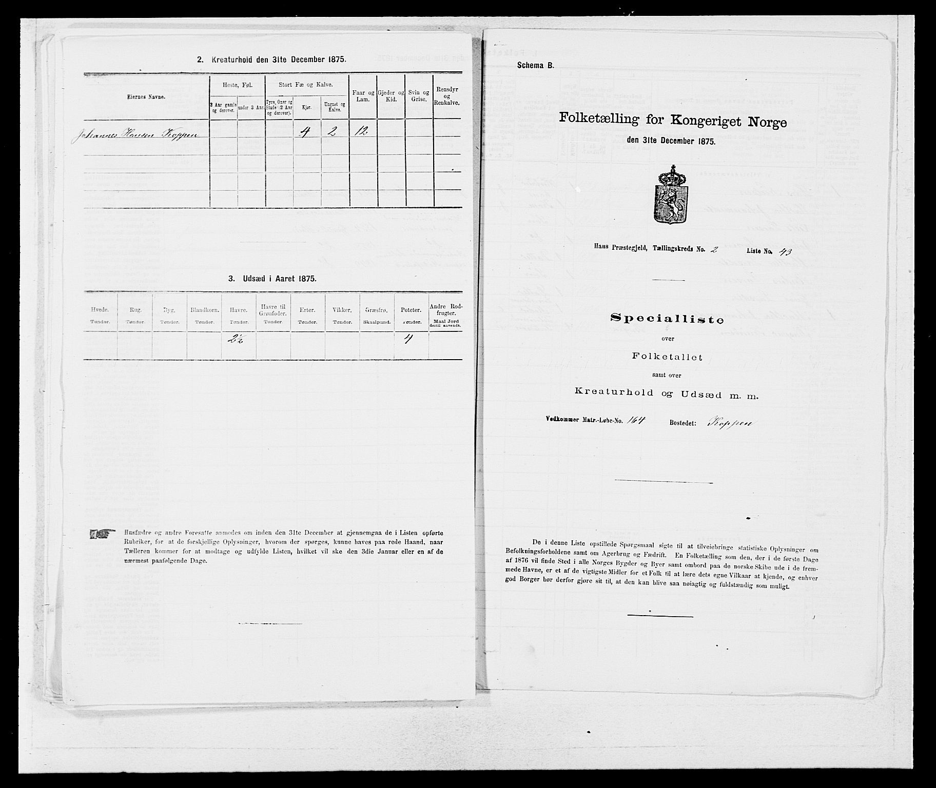 SAB, Folketelling 1875 for 1250P Haus prestegjeld, 1875, s. 184