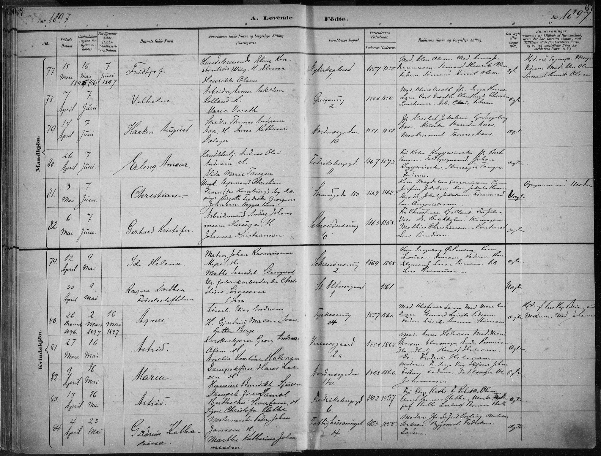 Nykirken Sokneprestembete, AV/SAB-A-77101/H/Haa/L0018: Ministerialbok nr. B 6, 1895-1903, s. 67