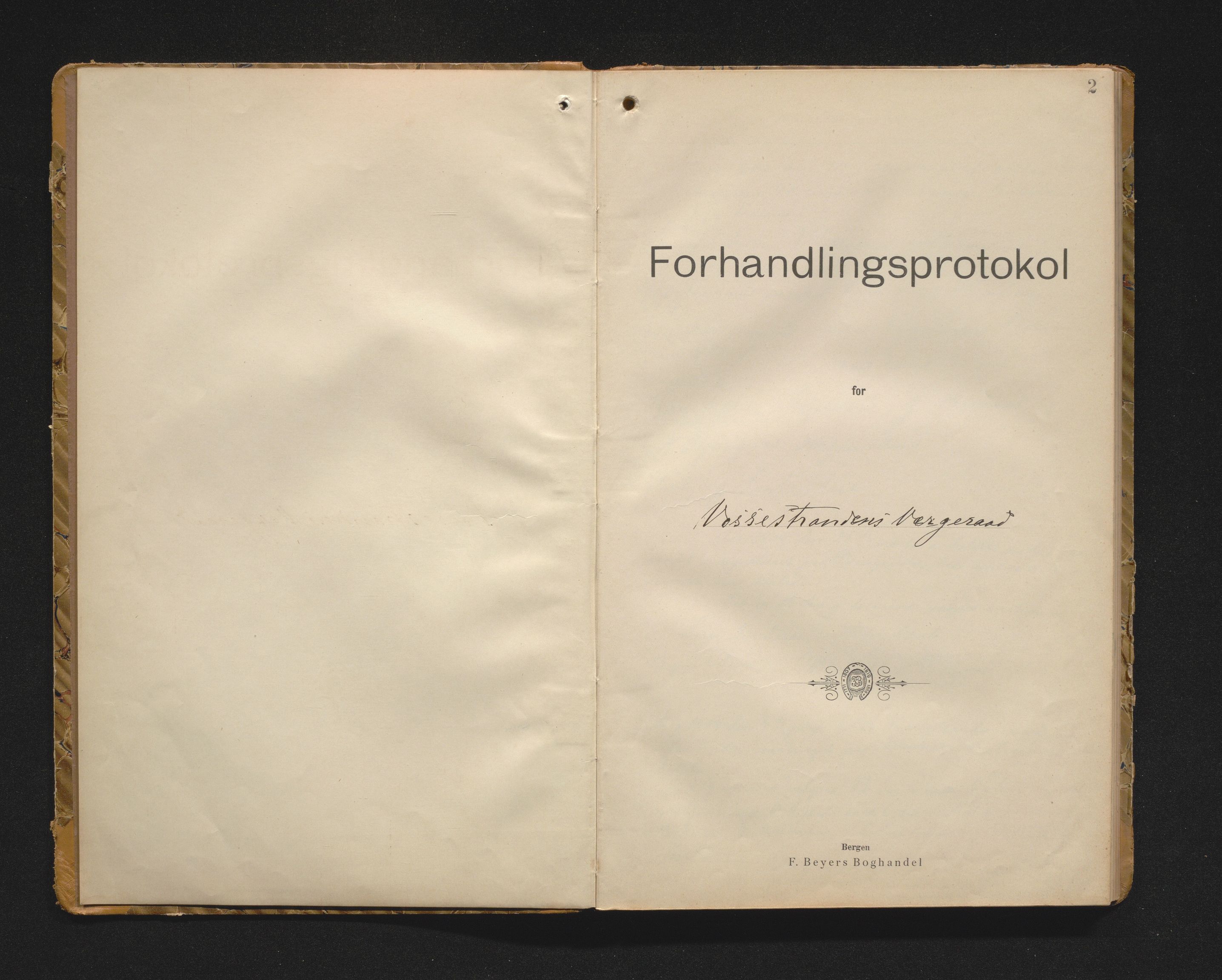Vossestrand kommune. Verjerådet/barnevernsnemnda, IKAH/1236-315/A/Aa/L0001: Møtebok for Vossestrand verjeråd, 1900-1947
