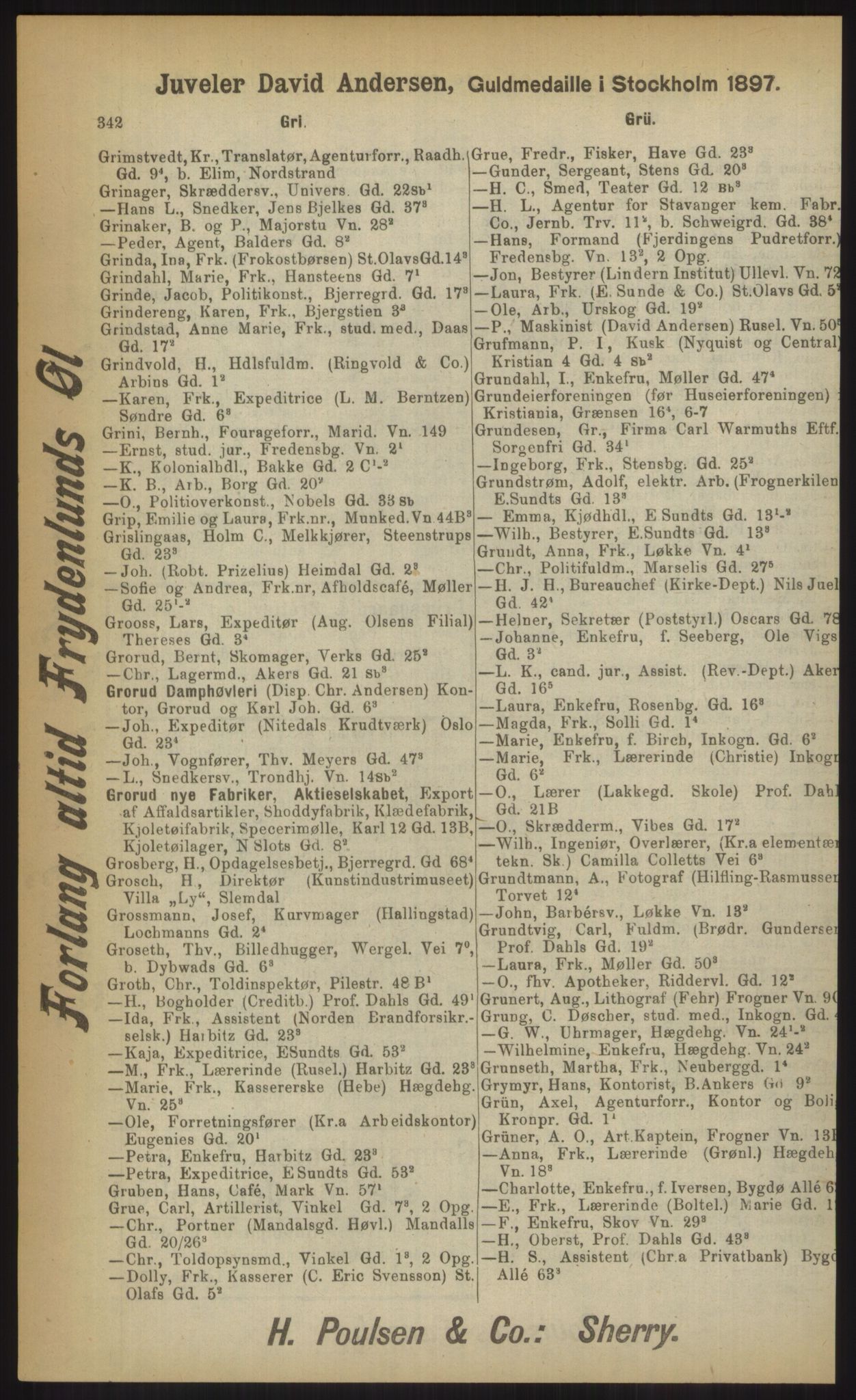 Kristiania/Oslo adressebok, PUBL/-, 1903, s. 342