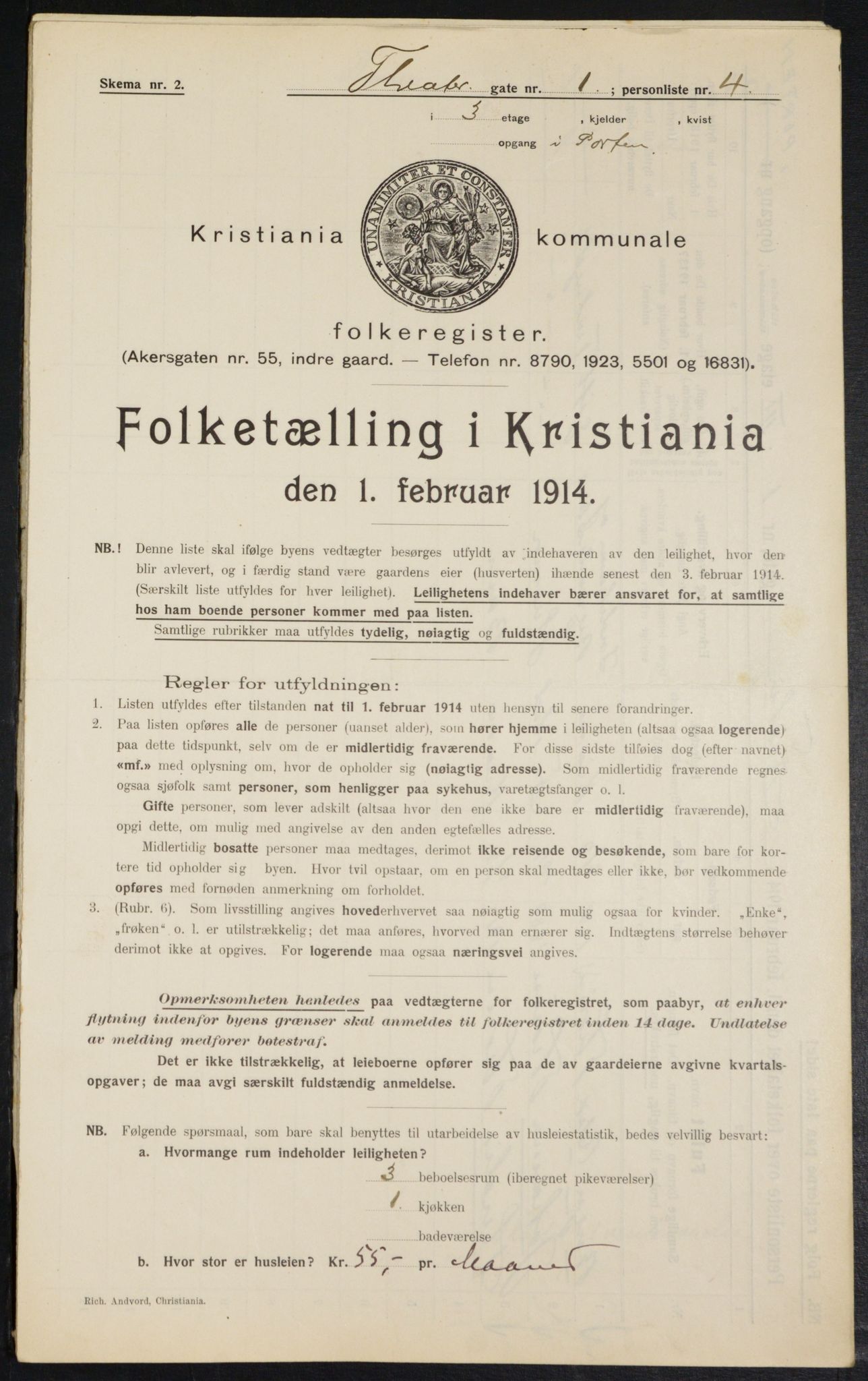 OBA, Kommunal folketelling 1.2.1914 for Kristiania, 1914, s. 107726