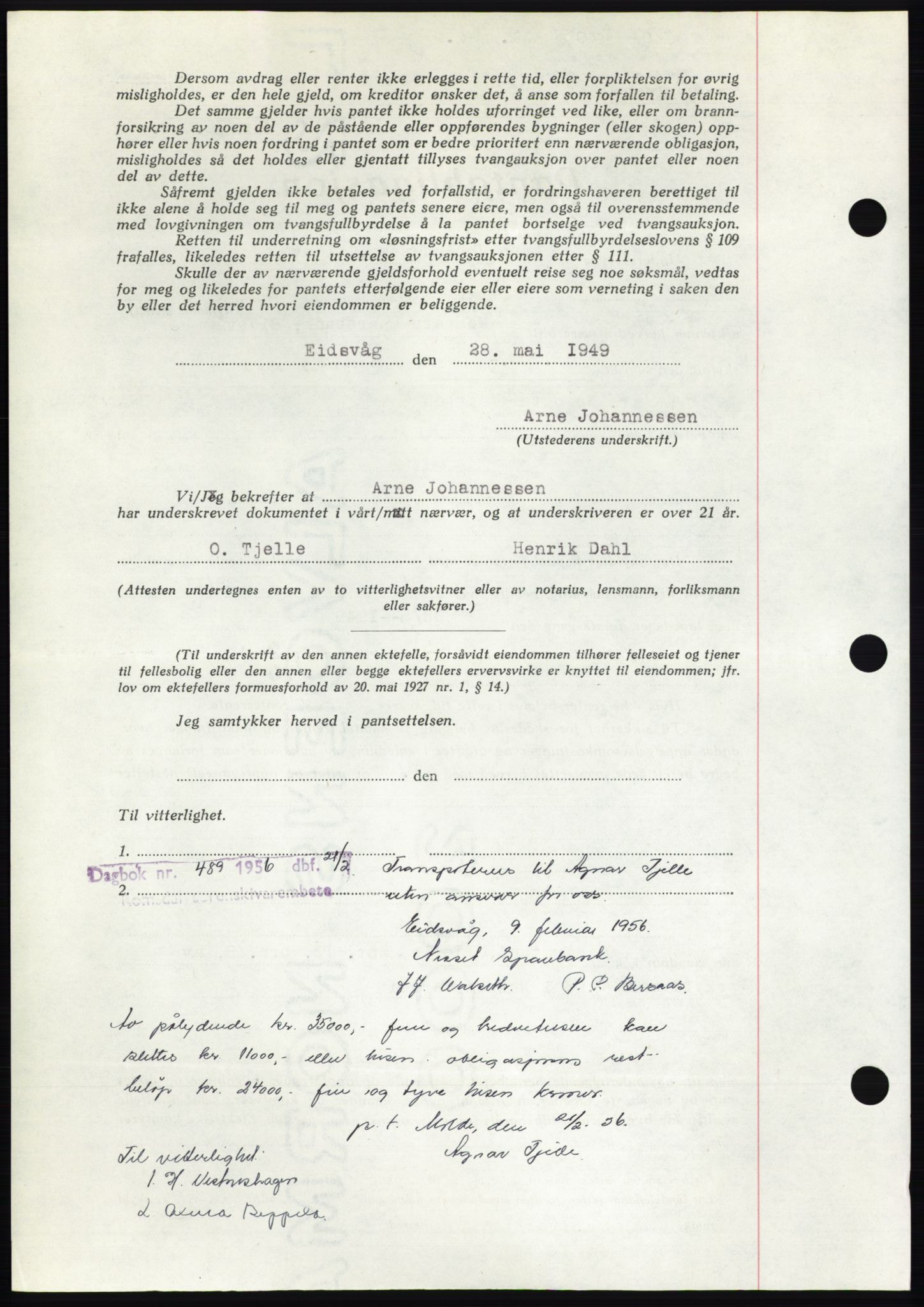 Romsdal sorenskriveri, AV/SAT-A-4149/1/2/2C: Pantebok nr. B4, 1948-1949, Dagboknr: 1491/1949