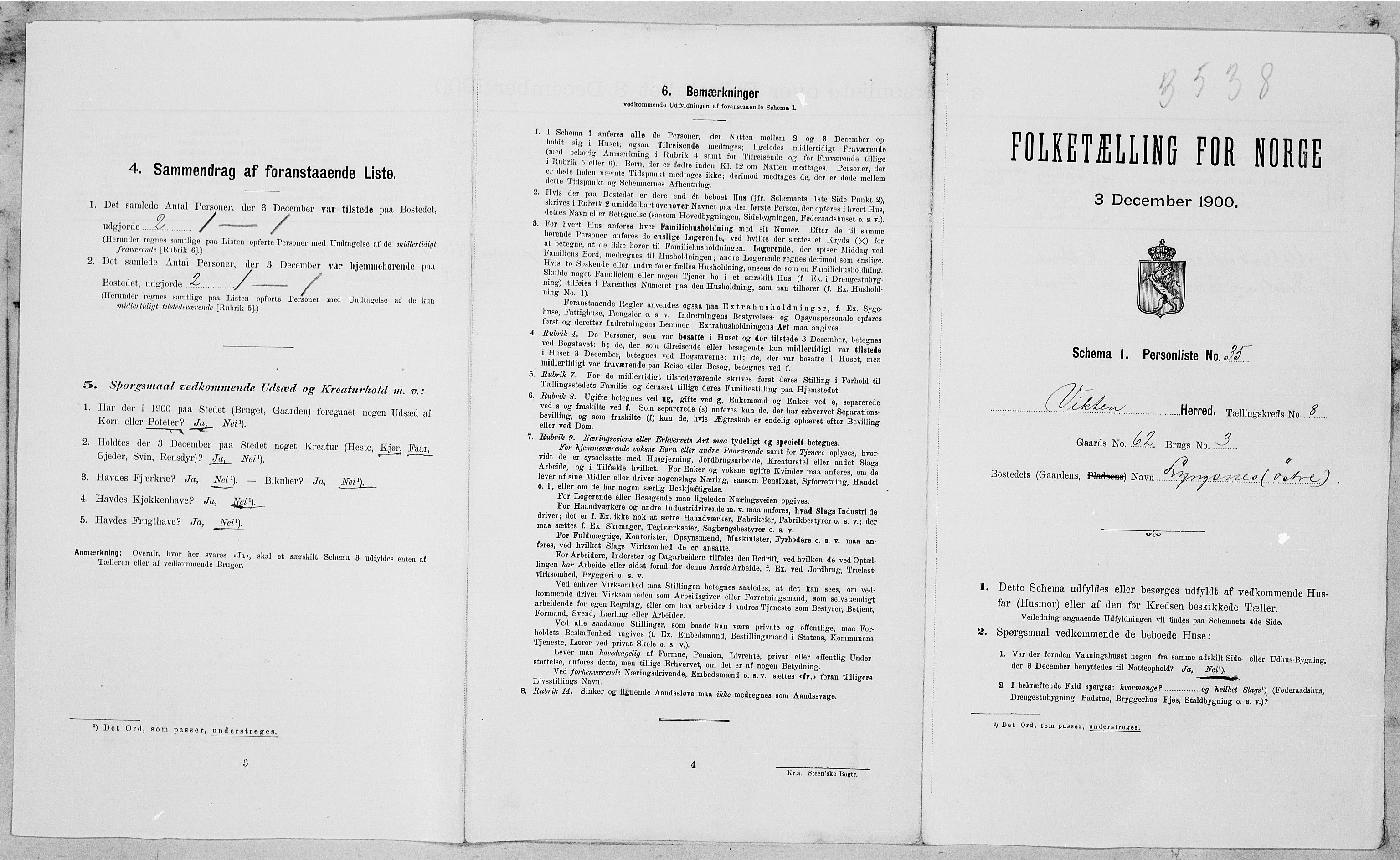 SAT, Folketelling 1900 for 1750 Vikna herred, 1900, s. 922