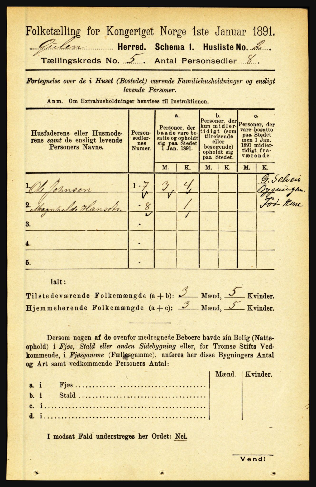 RA, Folketelling 1891 for 1411 Gulen herred, 1891, s. 1619