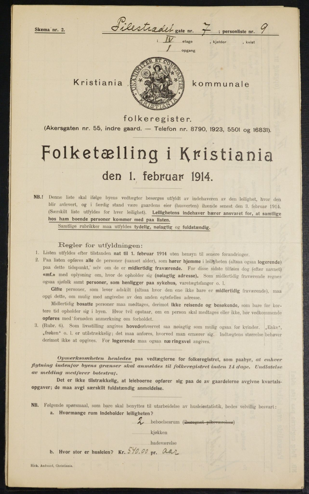OBA, Kommunal folketelling 1.2.1914 for Kristiania, 1914, s. 78874