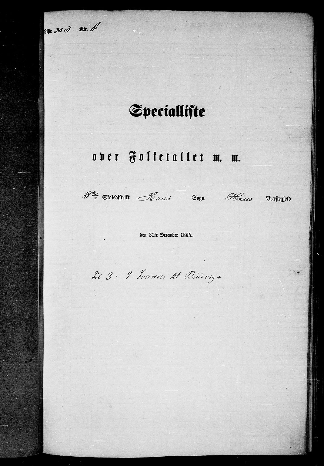 RA, Folketelling 1865 for 1250P Haus prestegjeld, 1865, s. 70