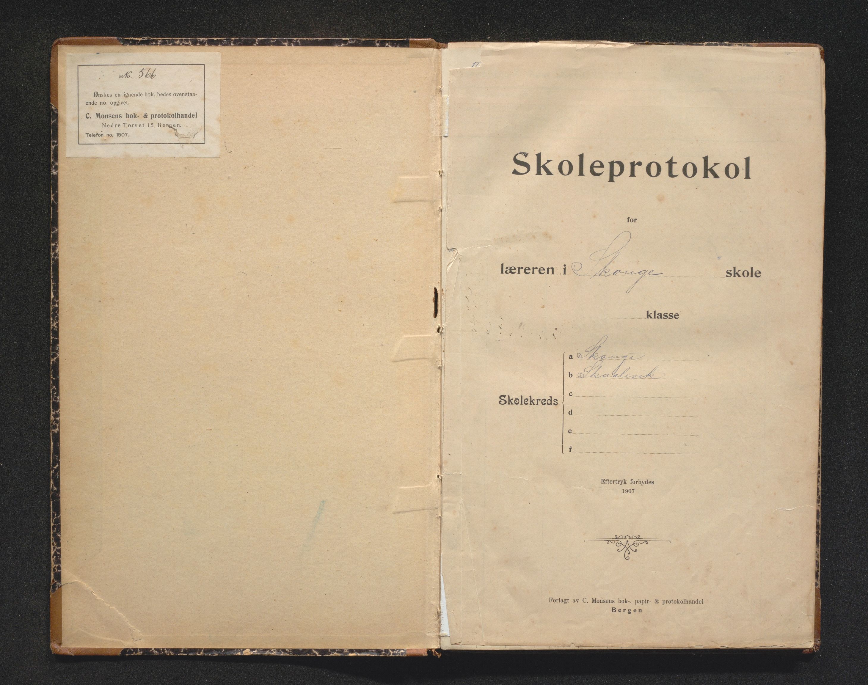 Fjell kommune. Barneskulane, IKAH/1246-231/F/Fn/L0003: Skuleprotokoll for Skoge skule, 1913-1951