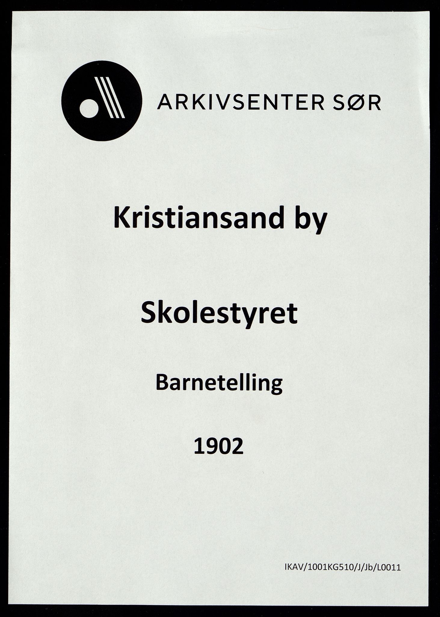 Kristiansand By - Skolekommisjonen/ -Styret, IKAV/1001KG510/J/Jb/L0011: Barnetelling, 1902