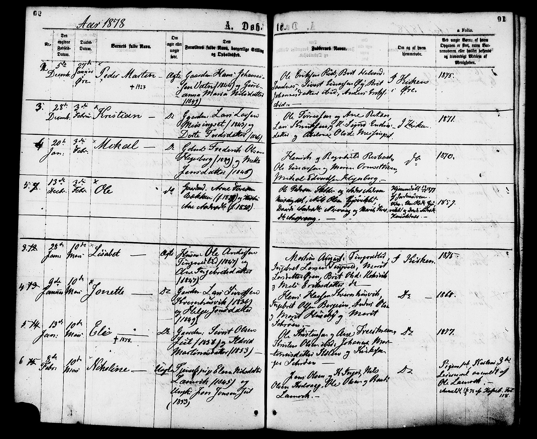 Ministerialprotokoller, klokkerbøker og fødselsregistre - Møre og Romsdal, AV/SAT-A-1454/586/L0986: Ministerialbok nr. 586A12, 1867-1878, s. 91