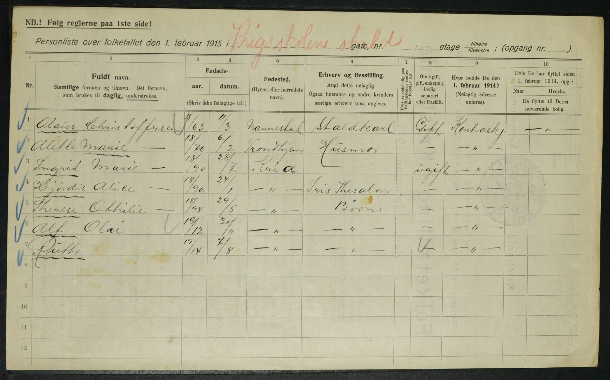 OBA, Kommunal folketelling 1.2.1915 for Kristiania, 1915, s. 23763