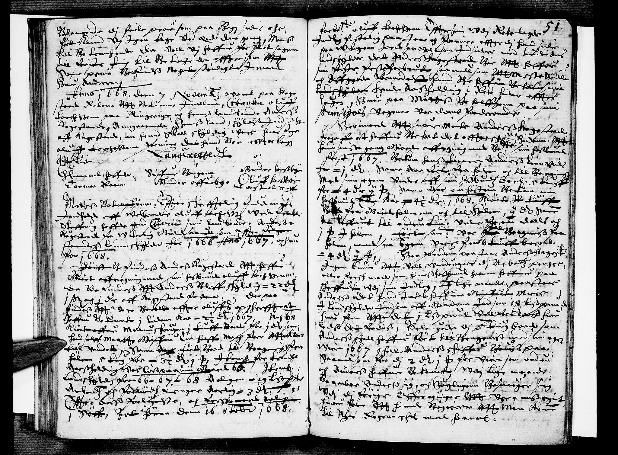 Eiker, Modum og Sigdal sorenskriveri, AV/SAKO-A-123/F/Fa/Faa/L0034: Tingbok, 1668, s. 51