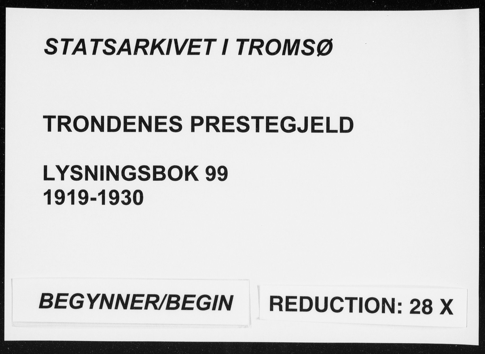 Trondenes sokneprestkontor, AV/SATØ-S-1319/I/Ib/L0099: Lysningsprotokoll nr. 99, 1919-1930