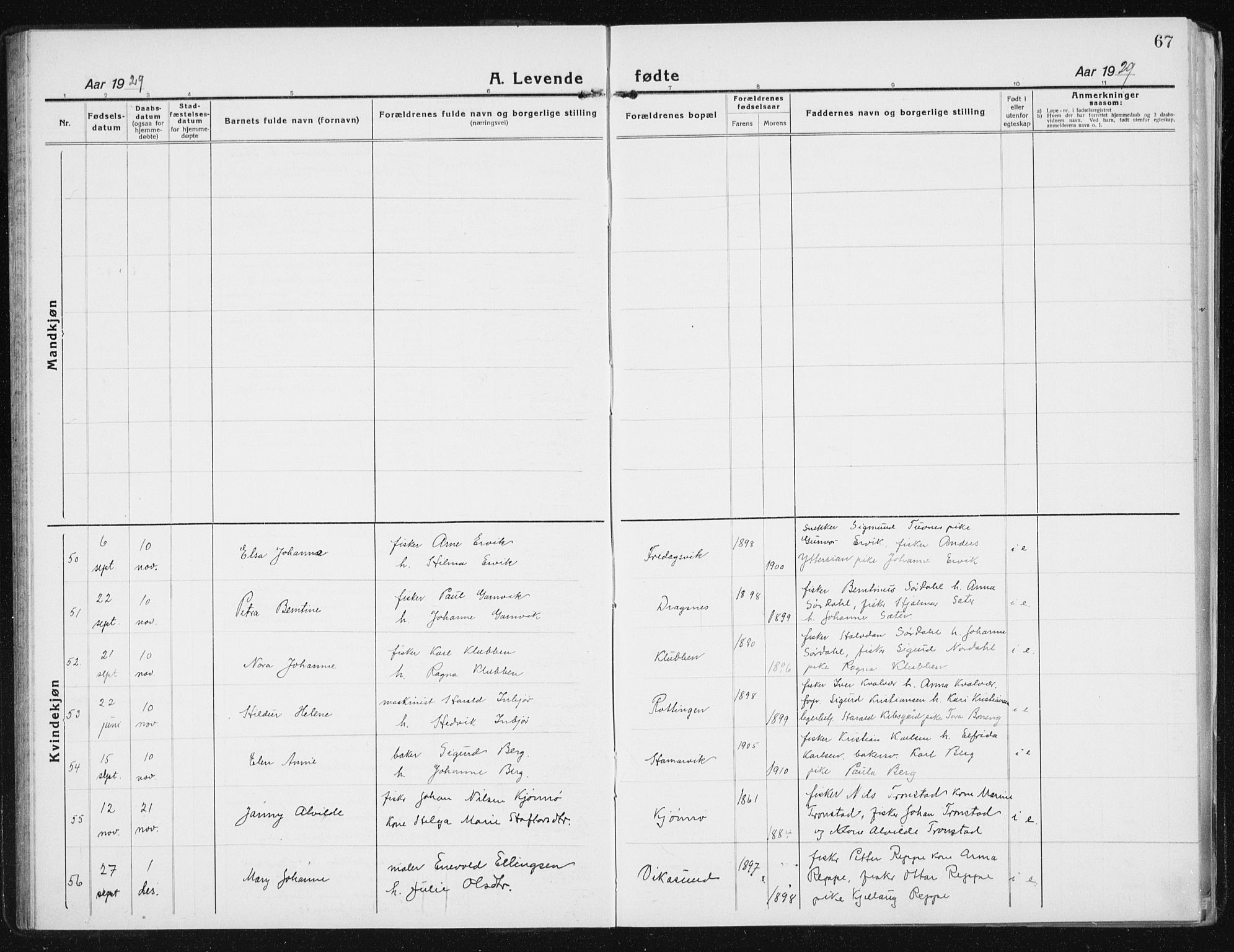 Ministerialprotokoller, klokkerbøker og fødselsregistre - Sør-Trøndelag, SAT/A-1456/640/L0589: Klokkerbok nr. 640C06, 1922-1934, s. 67