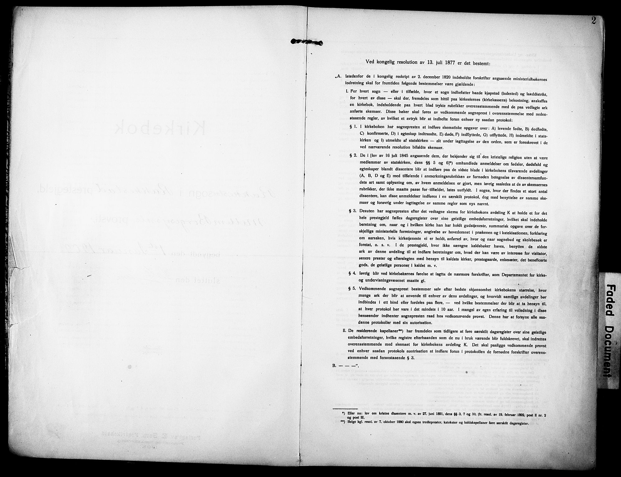 Rakkestad prestekontor Kirkebøker, AV/SAO-A-2008/F/Fa/L0015: Ministerialbok nr. I 15, 1909-1922, s. 2