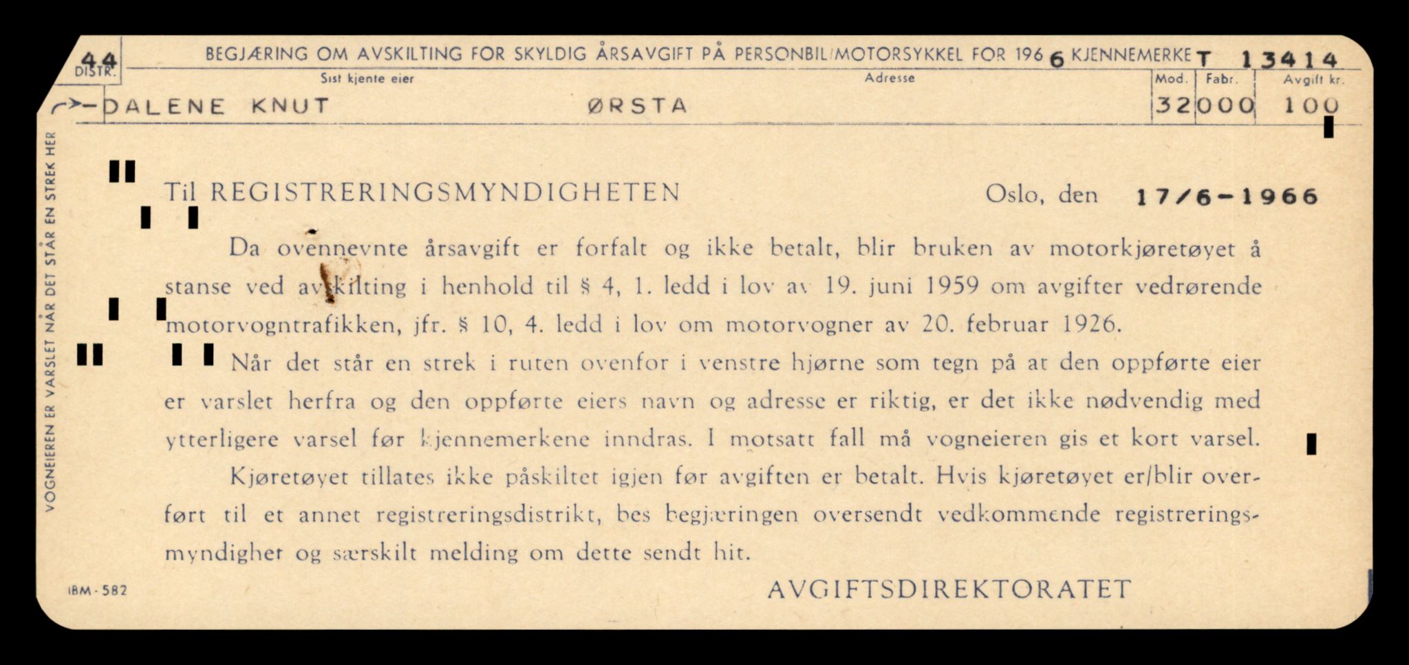 Møre og Romsdal vegkontor - Ålesund trafikkstasjon, AV/SAT-A-4099/F/Fe/L0039: Registreringskort for kjøretøy T 13361 - T 13530, 1927-1998, s. 915