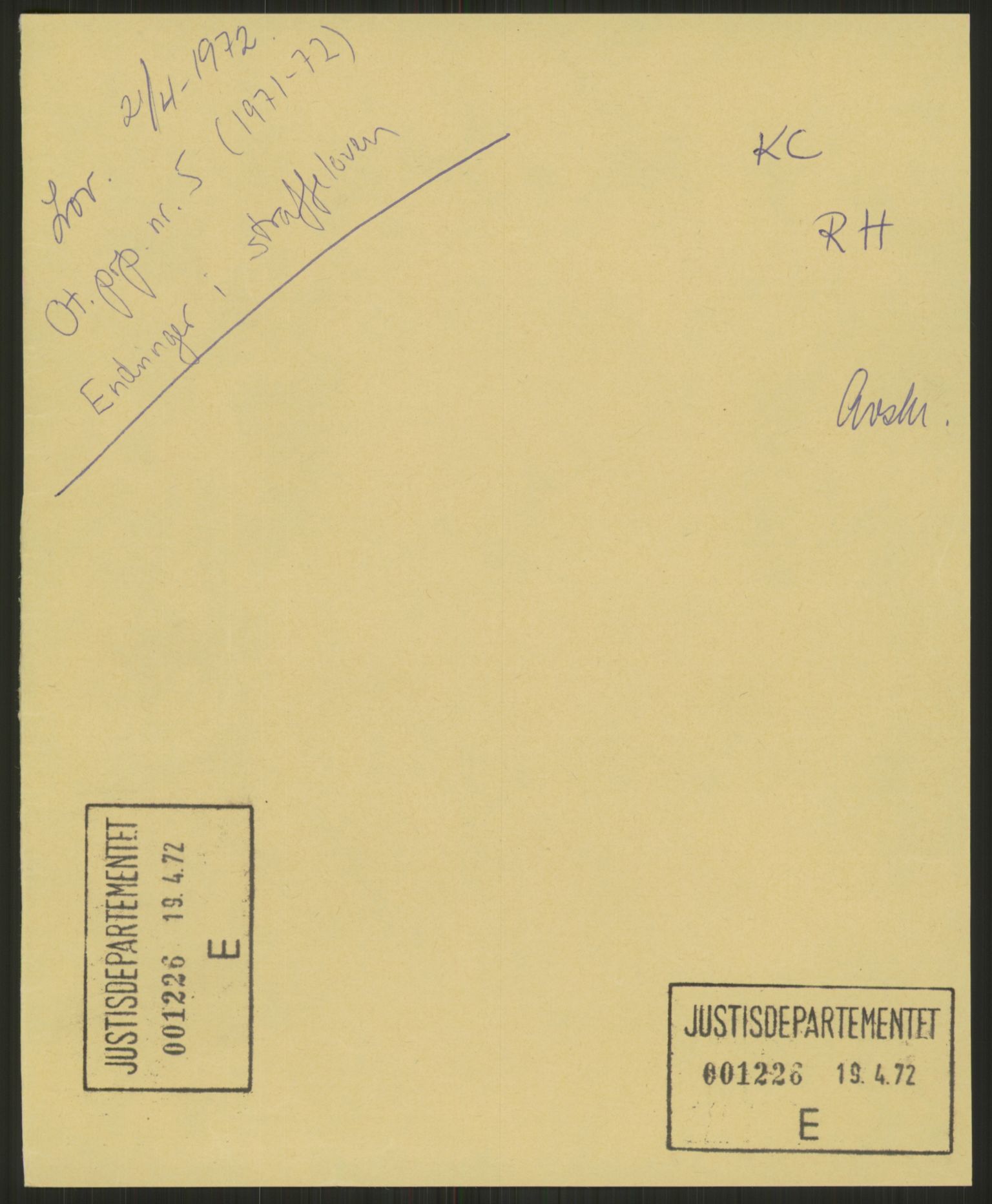 Justisdepartementet, Lovavdelingen, AV/RA-S-3212/D/Dh/L0153: Lover, 1969-1972, s. 71