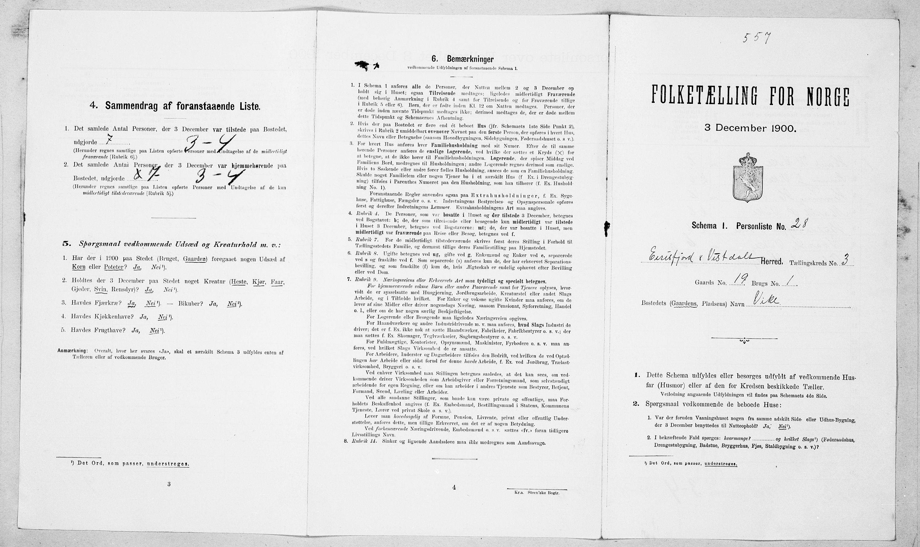 SAT, Folketelling 1900 for 1542 Eresfjord og Vistdal herred, 1900, s. 251