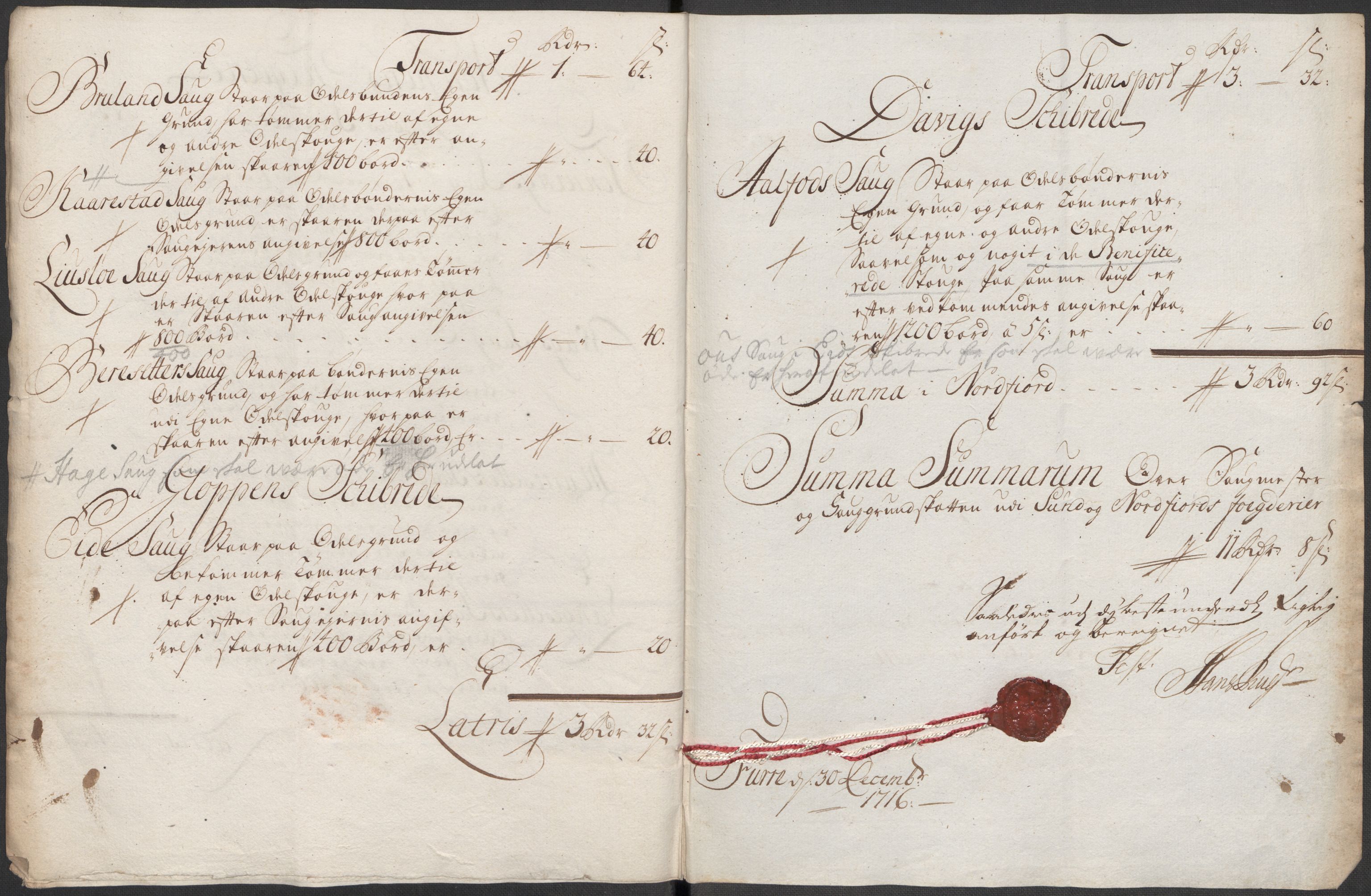 Rentekammeret inntil 1814, Reviderte regnskaper, Fogderegnskap, RA/EA-4092/R53/L3440: Fogderegnskap Sunn- og Nordfjord, 1716, s. 44