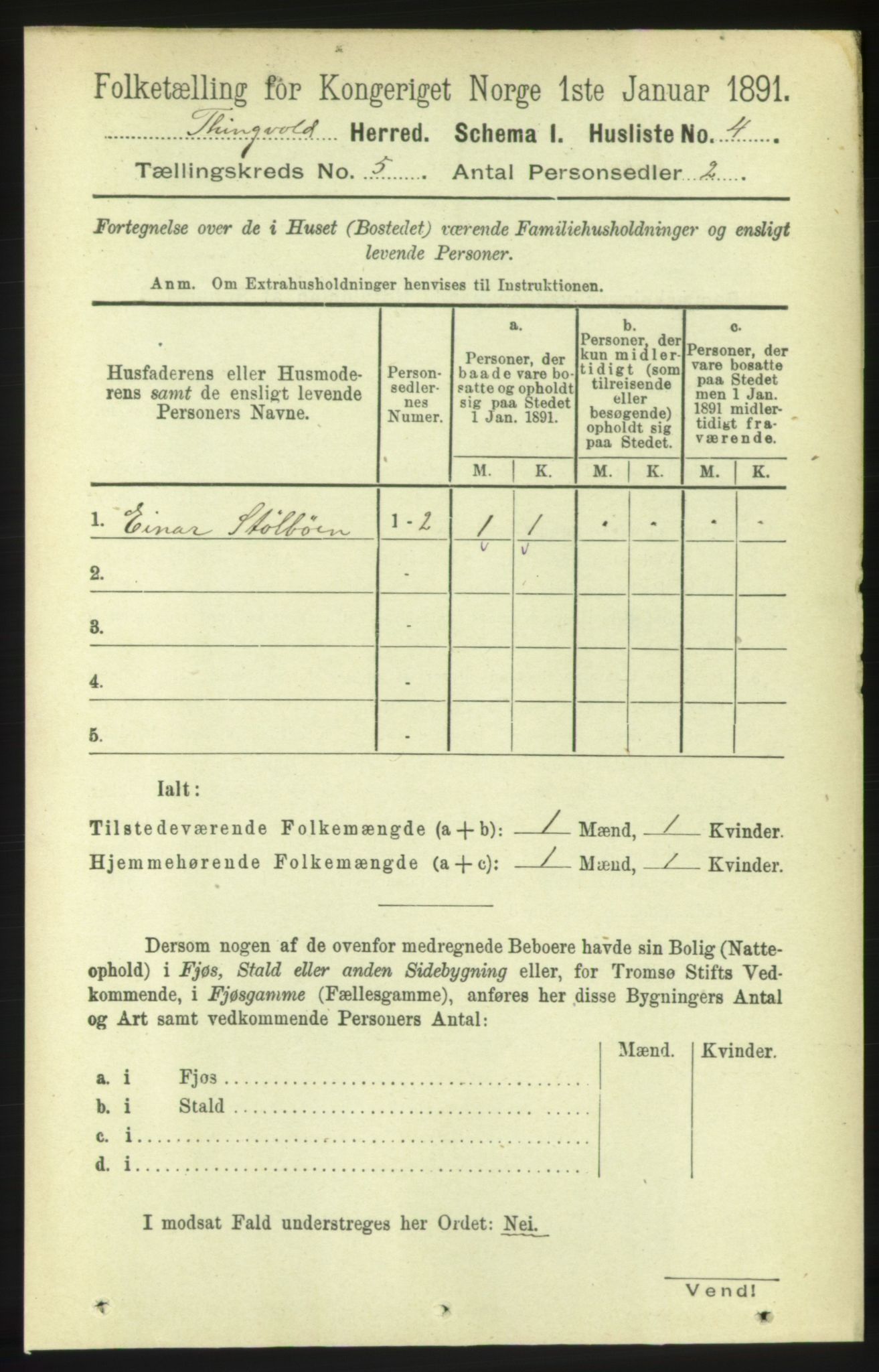 RA, Folketelling 1891 for 1560 Tingvoll herred, 1891, s. 2007