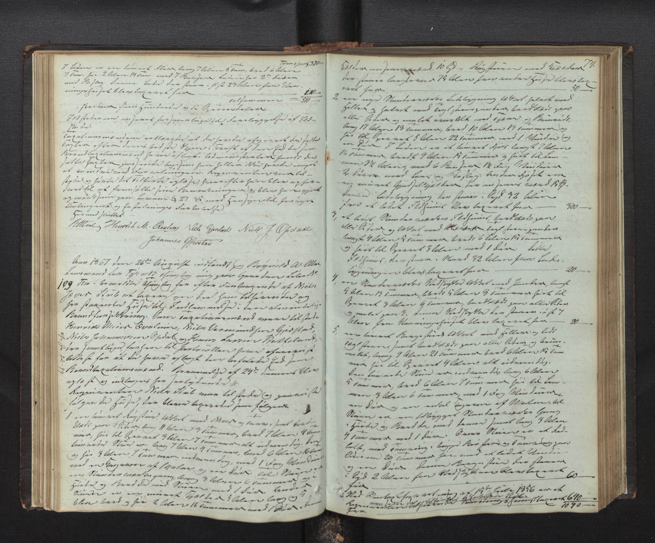 Lensmannen i Tysnes, AV/SAB-A-35401/0012/L0001: Branntakstprotokoll, 1846-1893, s. 73b-74a