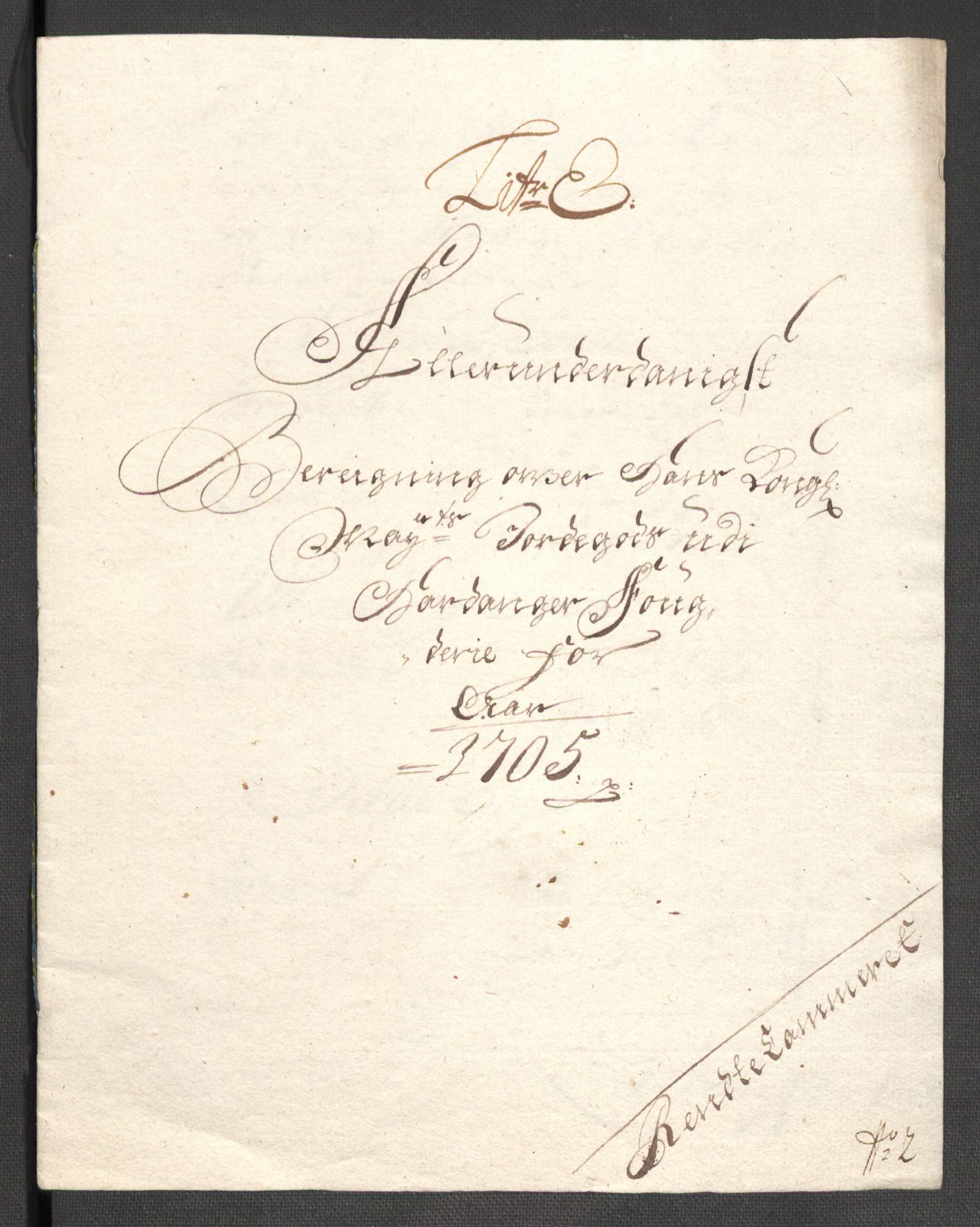 Rentekammeret inntil 1814, Reviderte regnskaper, Fogderegnskap, RA/EA-4092/R48/L2983: Fogderegnskap Sunnhordland og Hardanger, 1705, s. 140