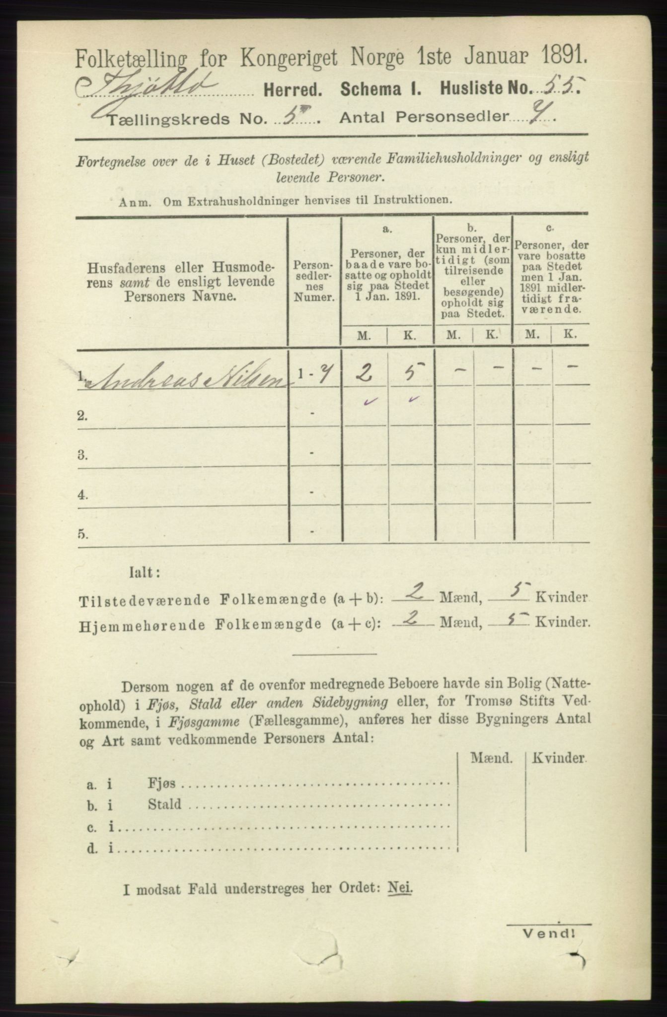 RA, Folketelling 1891 for 1817 Tjøtta herred, 1891, s. 2375