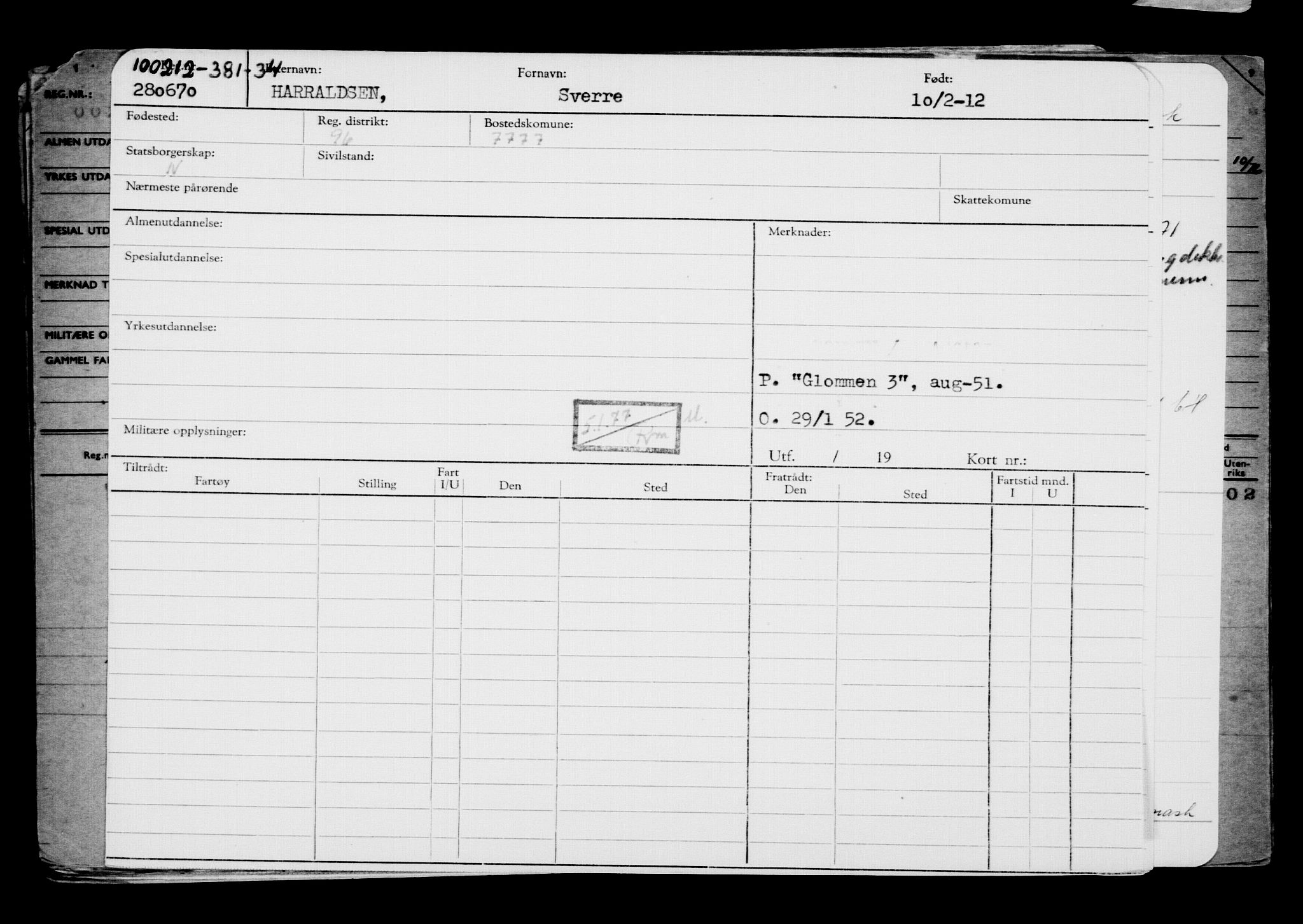 Direktoratet for sjømenn, AV/RA-S-3545/G/Gb/L0102: Hovedkort, 1912, s. 665