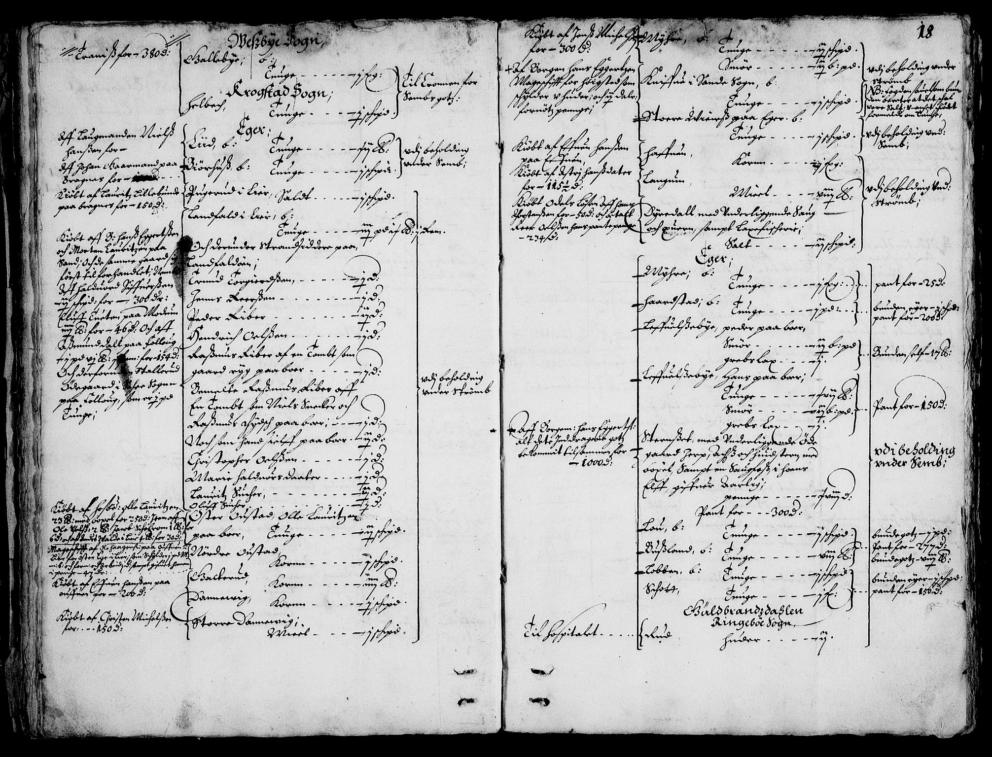 Rentekammeret inntil 1814, Realistisk ordnet avdeling, AV/RA-EA-4070/On/L0001/0002: Statens gods / [Jj 2]: Jordebok og forklaring over atkomstene til Hannibal Sehesteds gods, 1651, s. 17b-18a