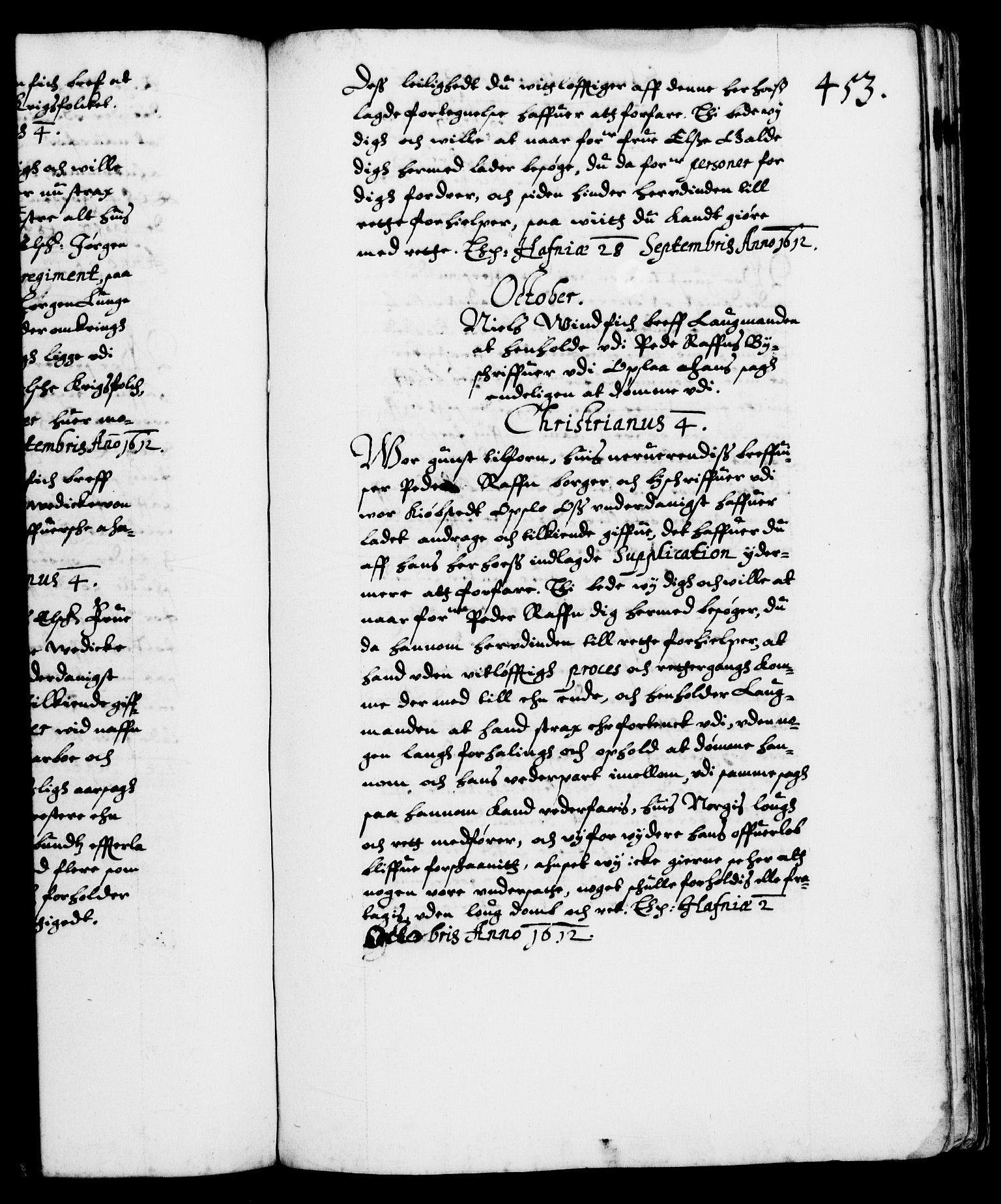 Danske Kanselli 1572-1799, RA/EA-3023/F/Fc/Fca/Fcab/L0003: Norske tegnelser (mikrofilm), 1596-1616, s. 453a