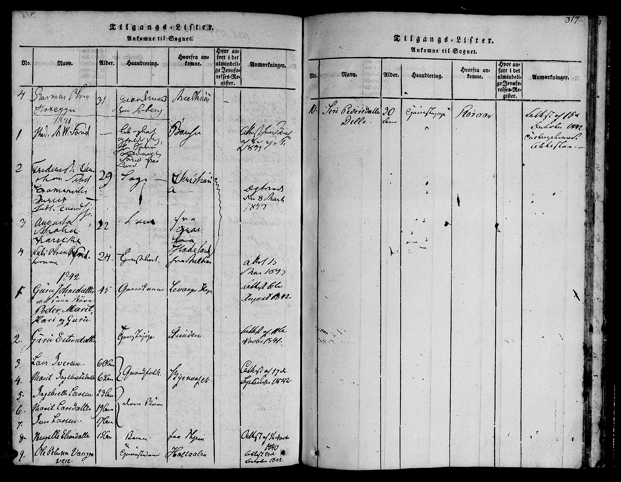 Ministerialprotokoller, klokkerbøker og fødselsregistre - Sør-Trøndelag, AV/SAT-A-1456/692/L1102: Ministerialbok nr. 692A02, 1816-1842, s. 317