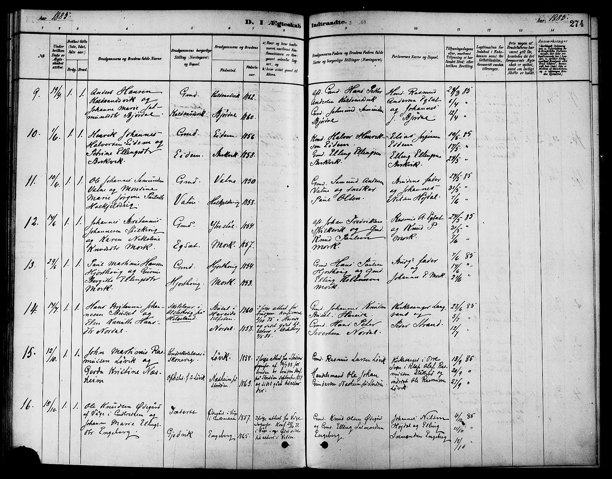 Ministerialprotokoller, klokkerbøker og fødselsregistre - Møre og Romsdal, AV/SAT-A-1454/511/L0141: Ministerialbok nr. 511A08, 1878-1890, s. 274