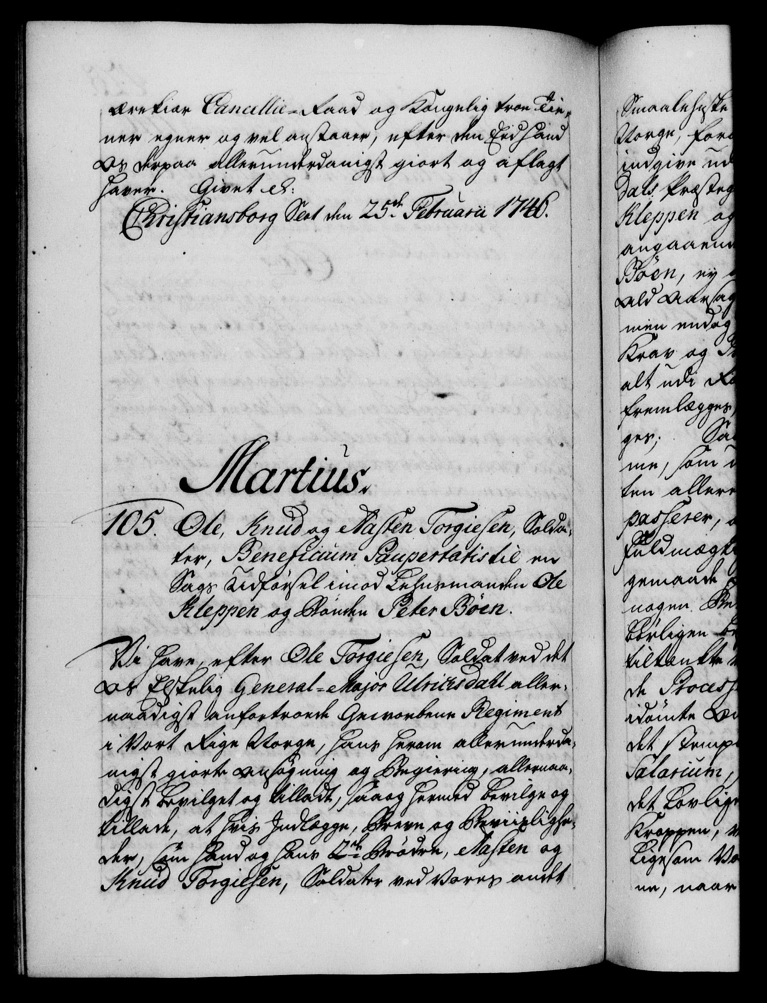 Danske Kanselli 1572-1799, RA/EA-3023/F/Fc/Fca/Fcaa/L0034: Norske registre, 1745-1746, s. 425b