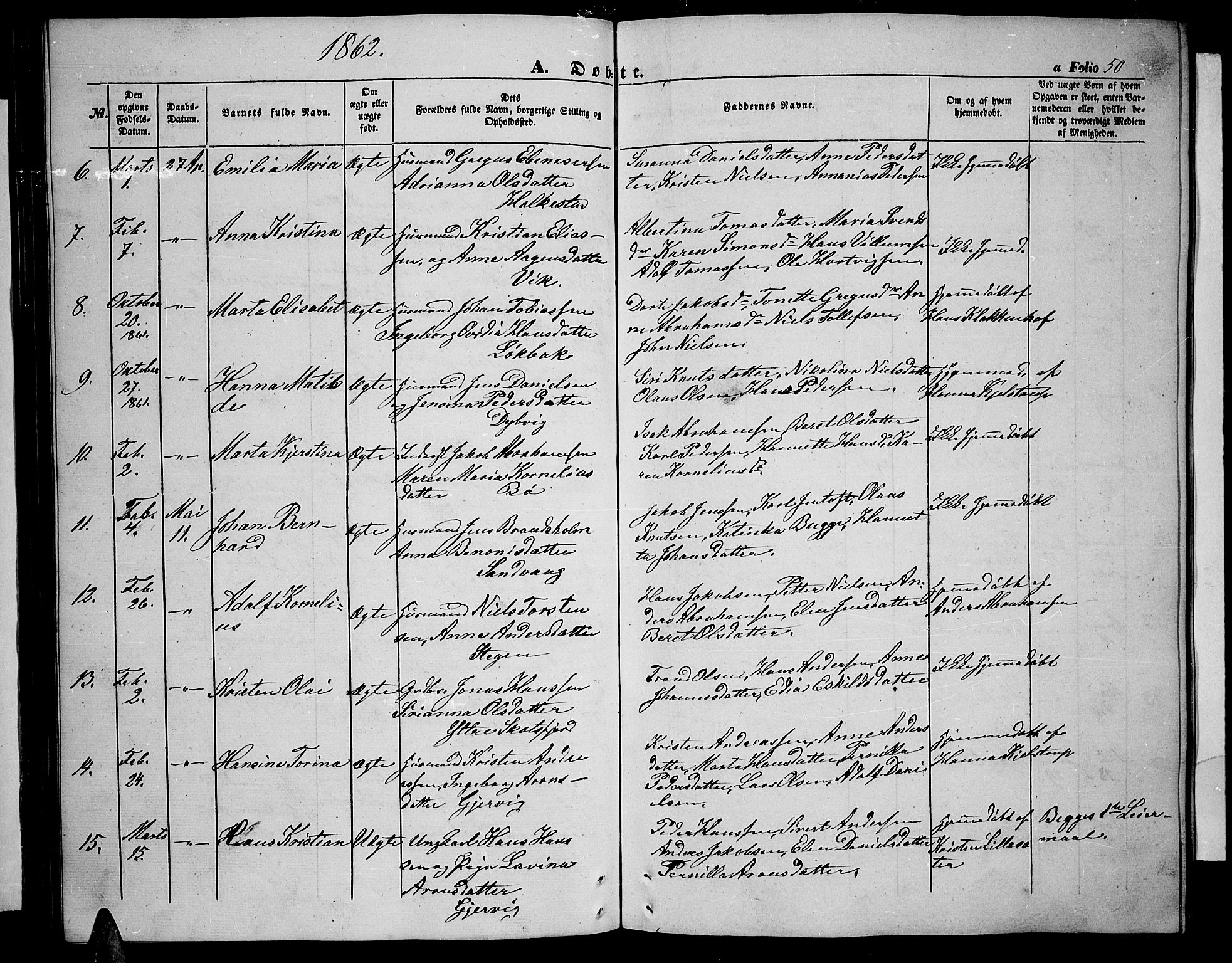 Ministerialprotokoller, klokkerbøker og fødselsregistre - Nordland, SAT/A-1459/855/L0814: Klokkerbok nr. 855C03, 1851-1864, s. 50